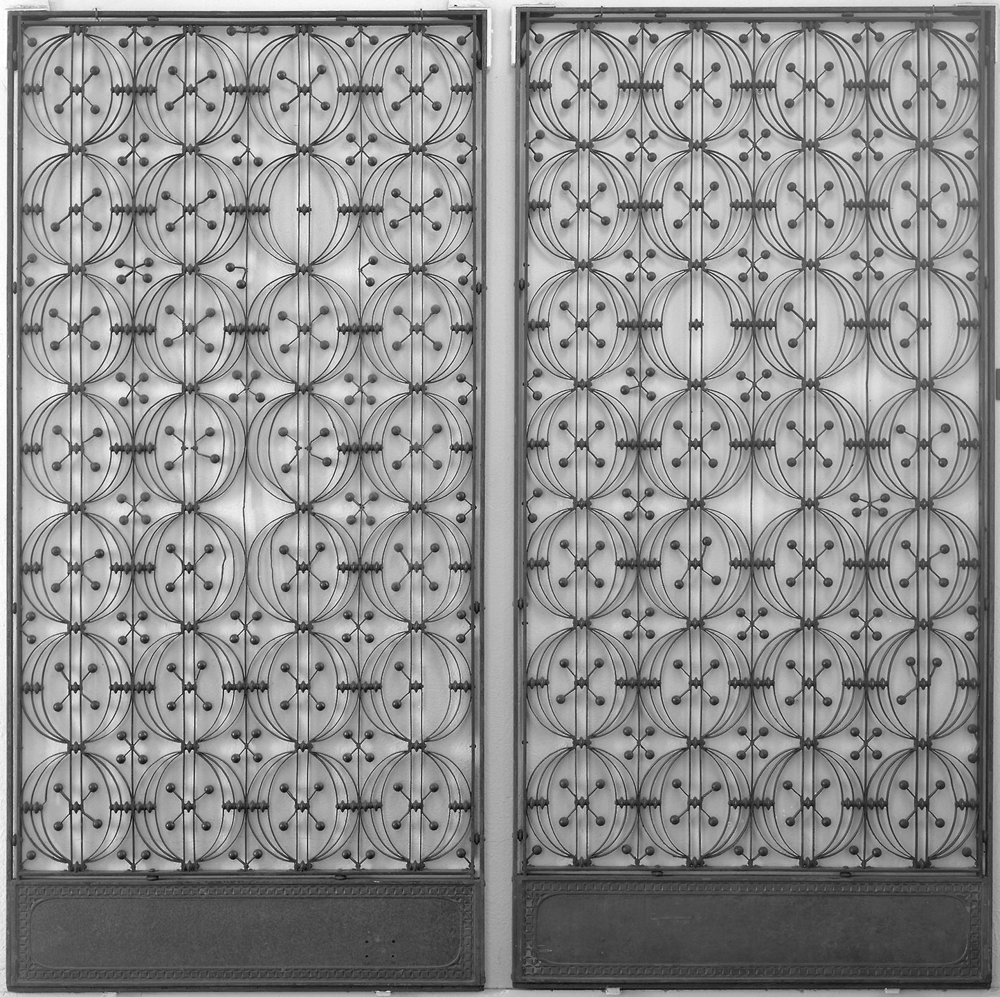 Chicago Stock Exchange Building: Two Elevator Enclosure Grilles, with Base Plates and Side Support Bars: Adler & Sullivan, Architects, Poster Print Wall Art