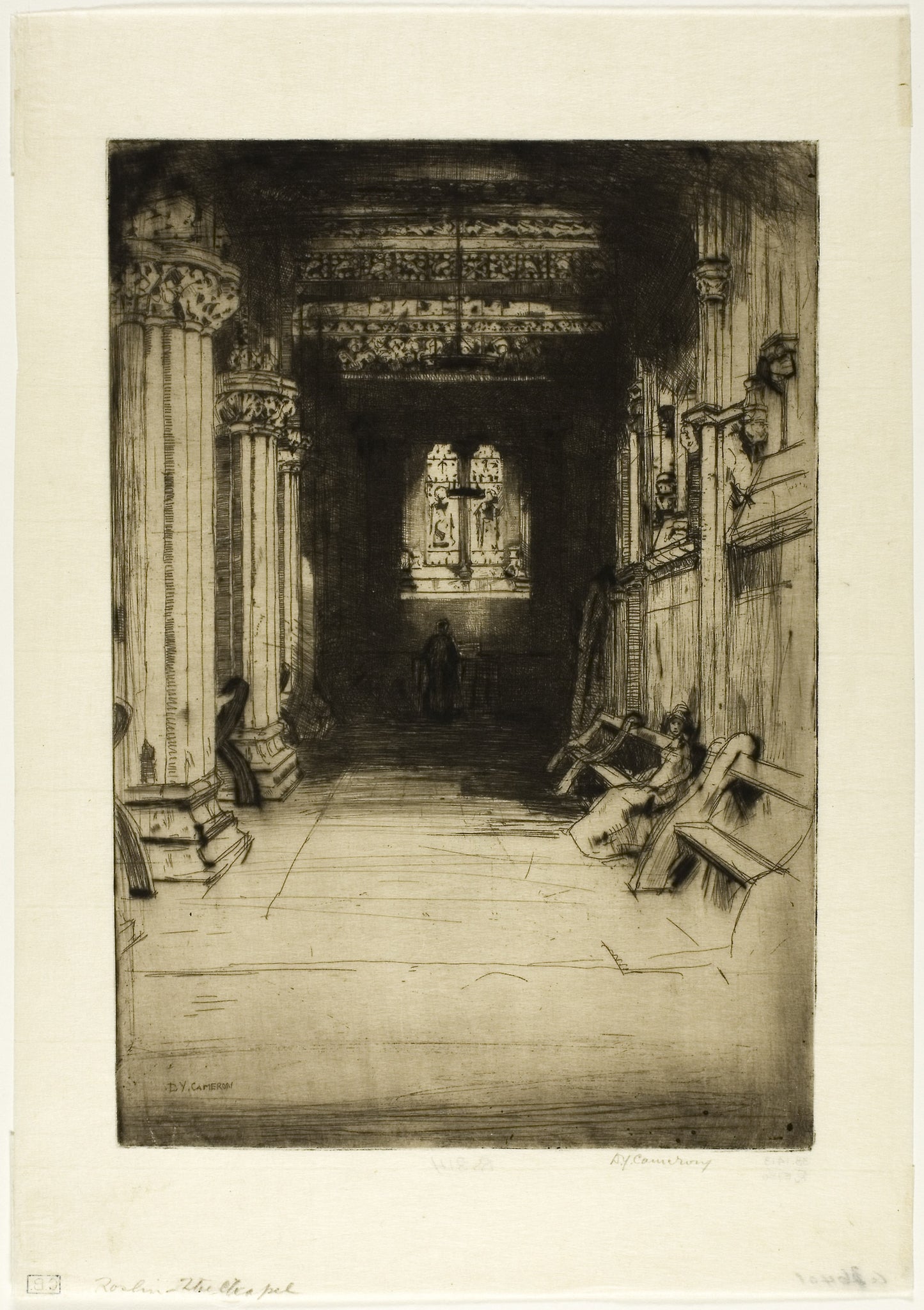 Rosslyn Chapel - David Young Cameron, Poster Print Wall Art