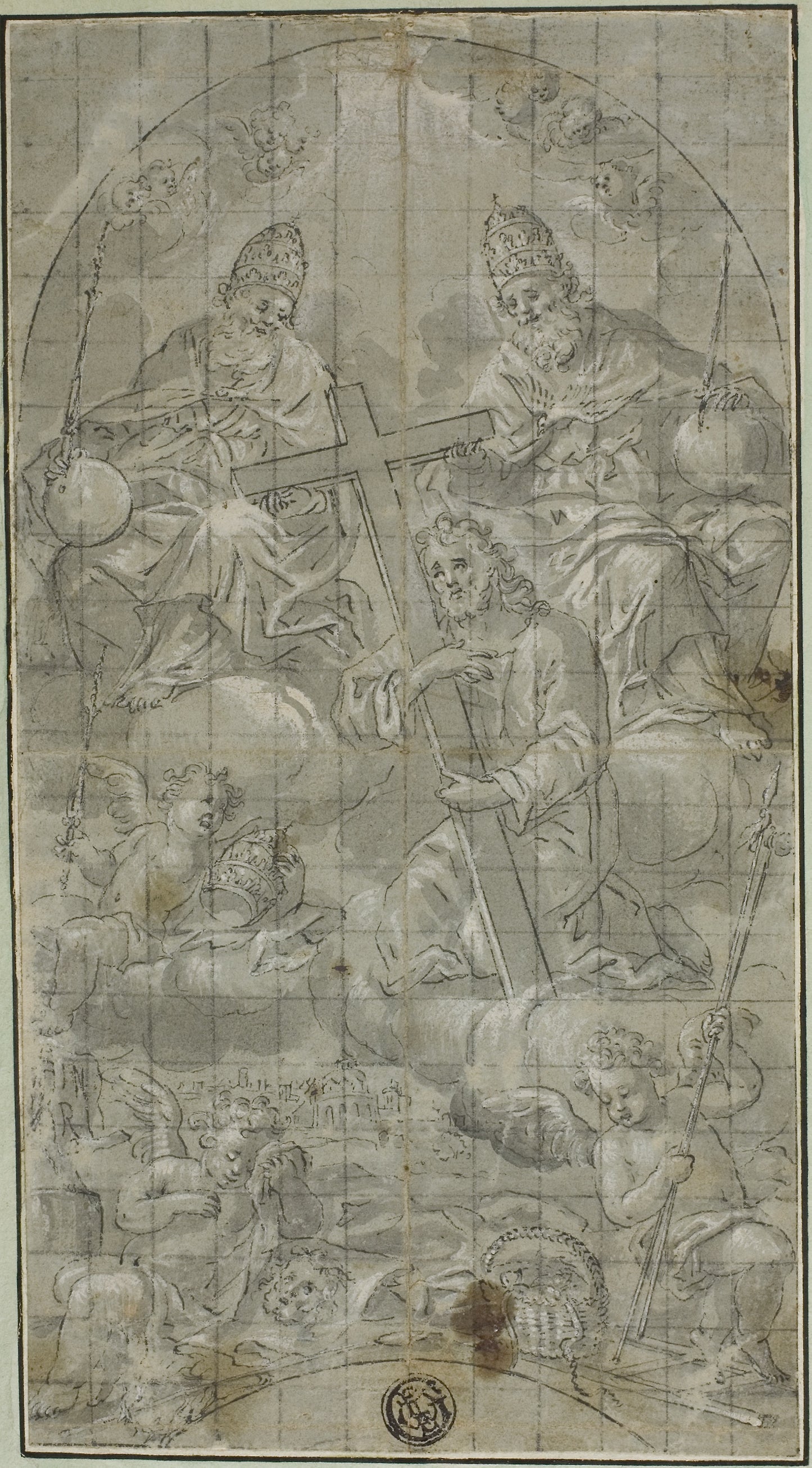The Trinity with Christ Bearing the Cross - Raffaello Vanni, Poster Print Wall Art