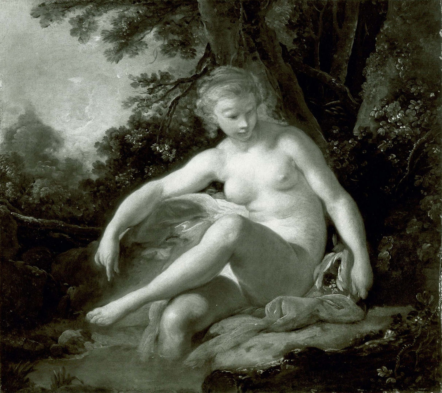 Bathing Nymph - François Boucher, Poster Print Wall Art