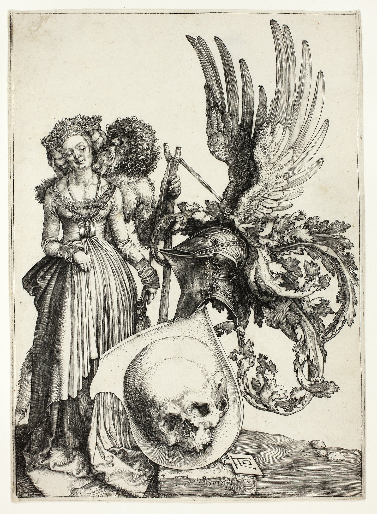 Coat of Arms with a Skull - Albrecht Dürer, Poster Print Wall Art