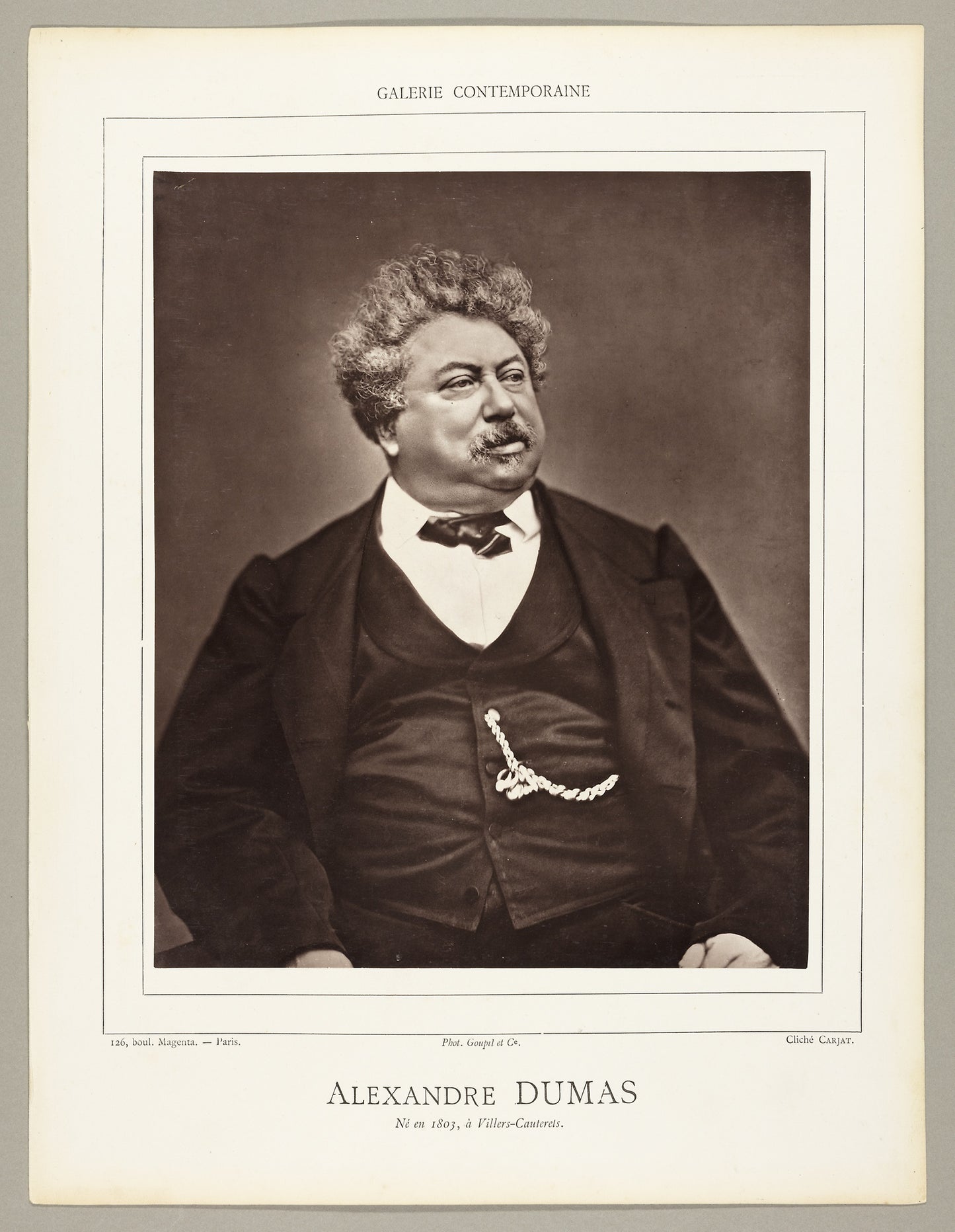 Alexandre Dumas (French novelist and playwright, 1802-1870) - Étienne Carjat, Poster Print Wall Art