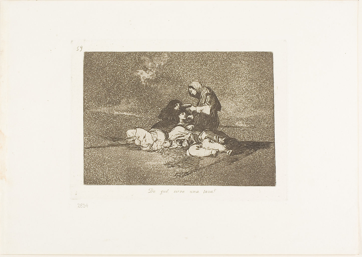 What is the Use of a Cup?, plate 59 from The Disasters of War - Francisco José de Goya y Lucientes, Poster Print Wall Art