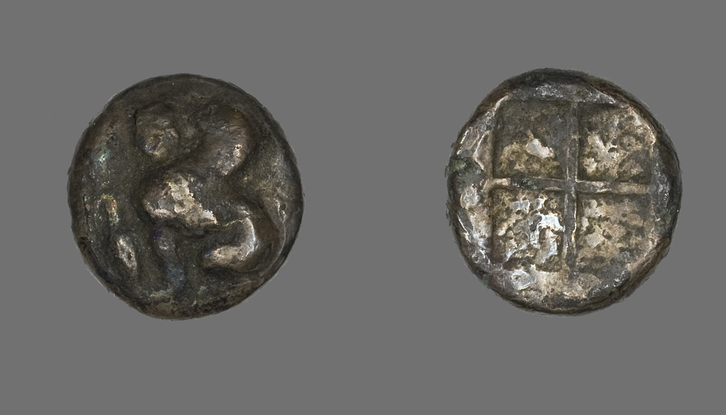 Drachma (Coin) Depicting a Sphinx - Greek, Poster Print Wall Art