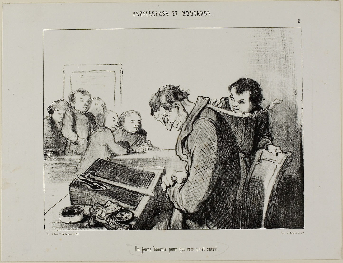 A Young Man to Whom Nothing is Sacred, plate 8 from Professeurs Et Moutards - Honoré Victorin Daumier, Poster Print Wall Art