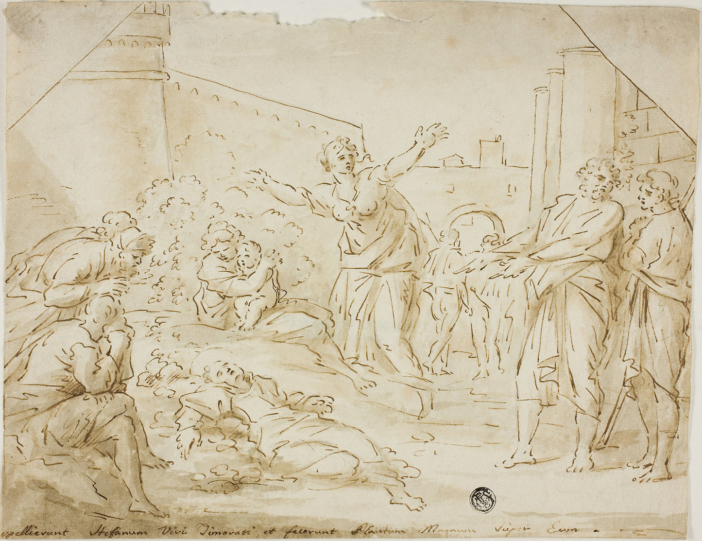 Mourning over the Body of Saint Stephen - Annibale Carracci, after, Poster Print Wall Art