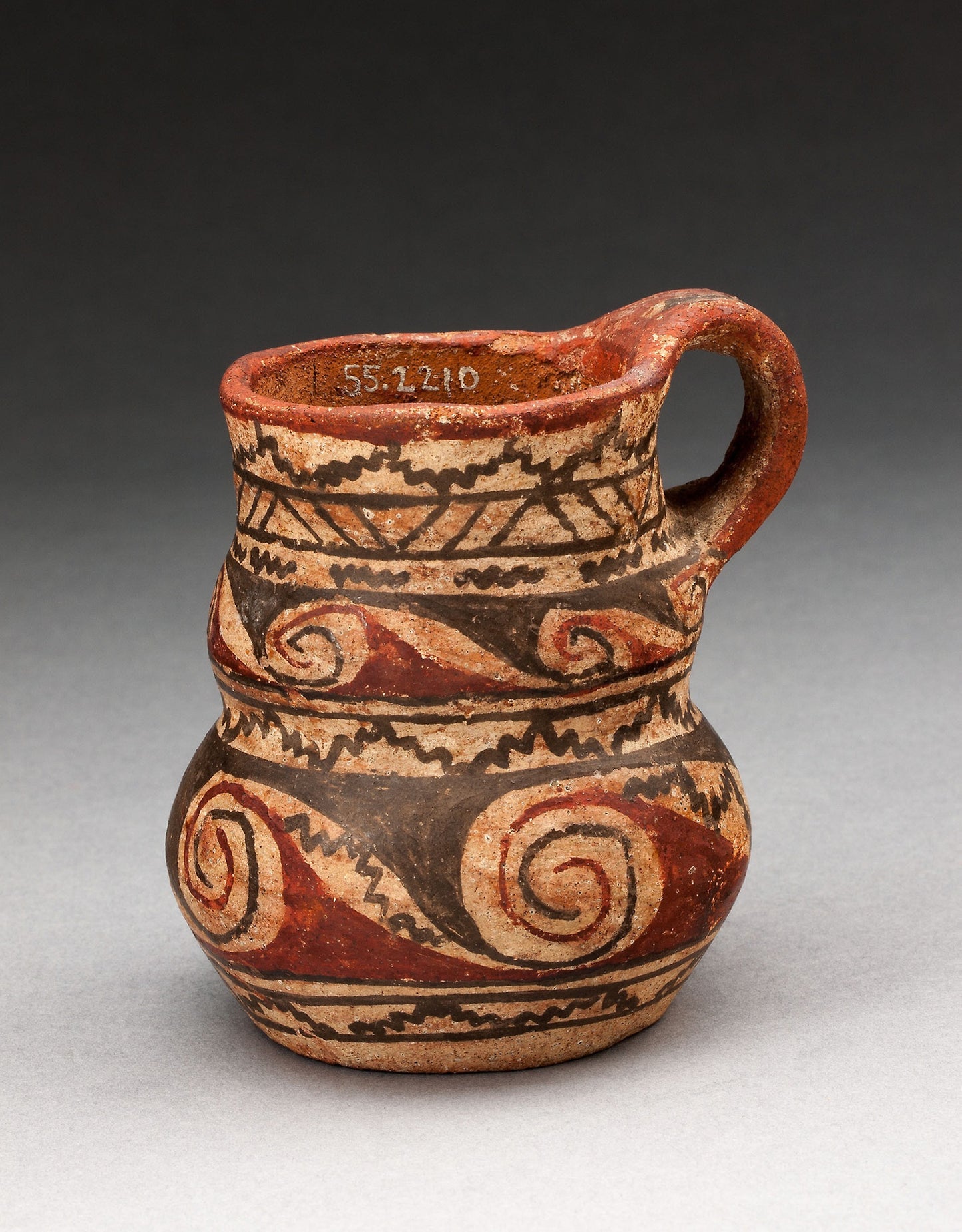 Miniature Handled Jug with Spiral and Zigzag Motifs - Possibly Azapa, Poster Print Wall Art