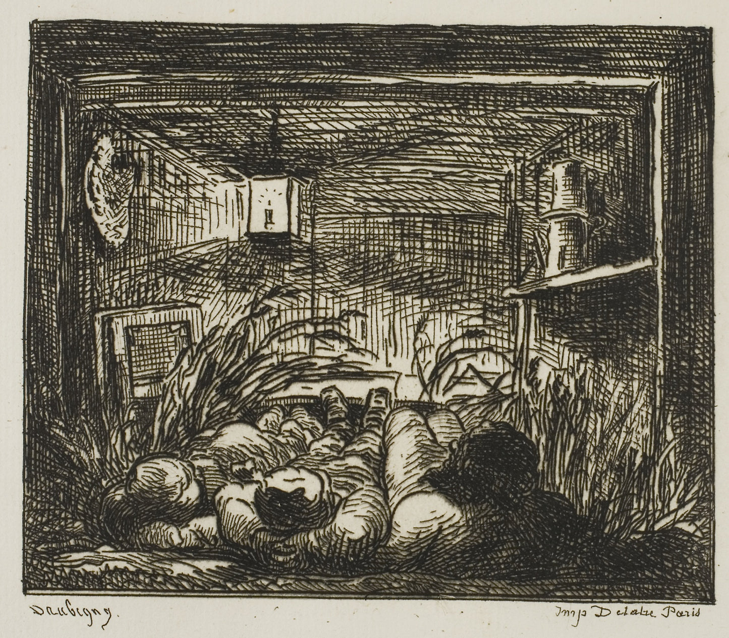 Bedding Down on the Boat (Night on the boat) - Charles François Daubigny, Poster Print Wall Art