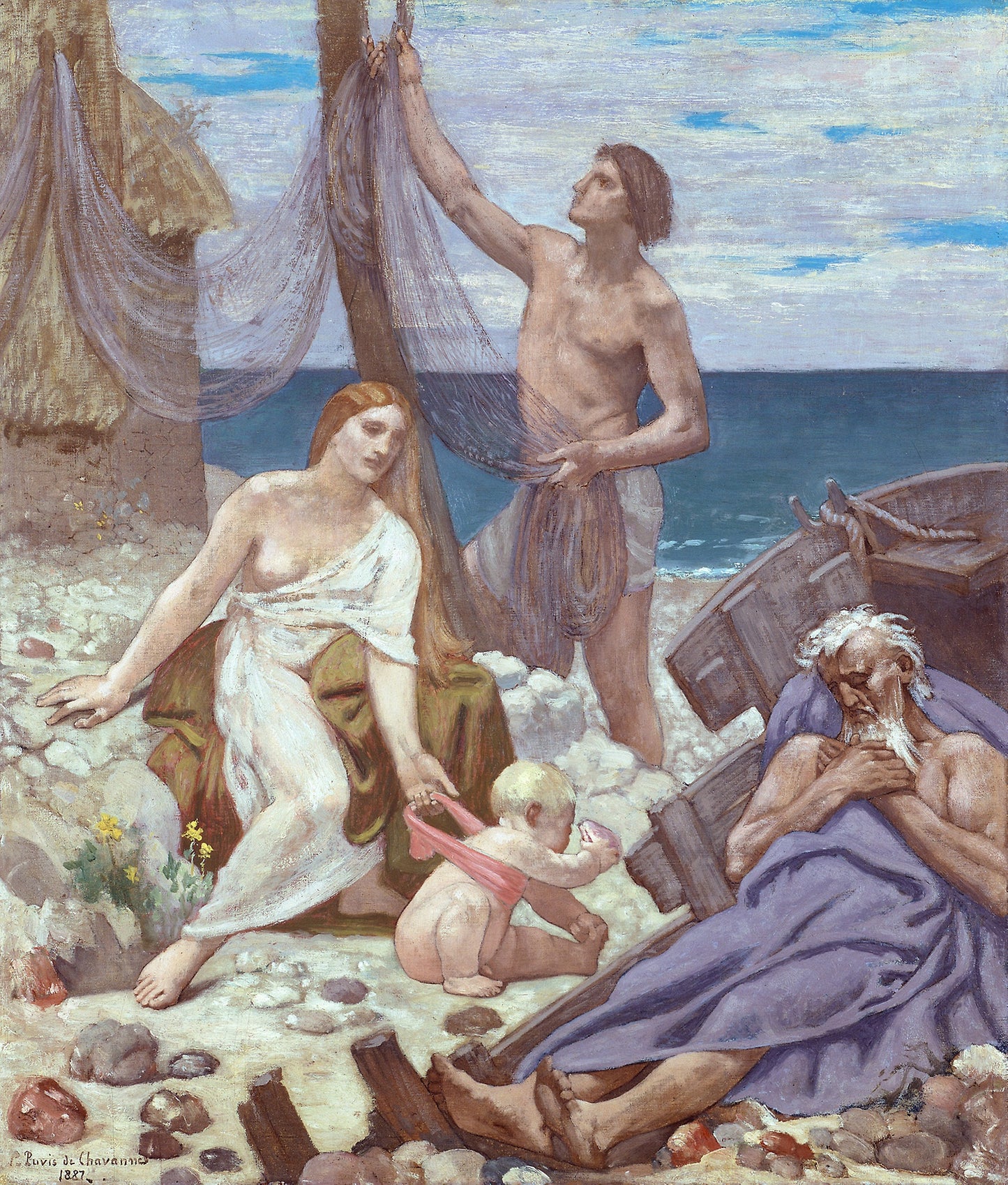 The Fisherman's Family - Pierre Cécile Puvis de Chavannes, Poster Print Wall Art