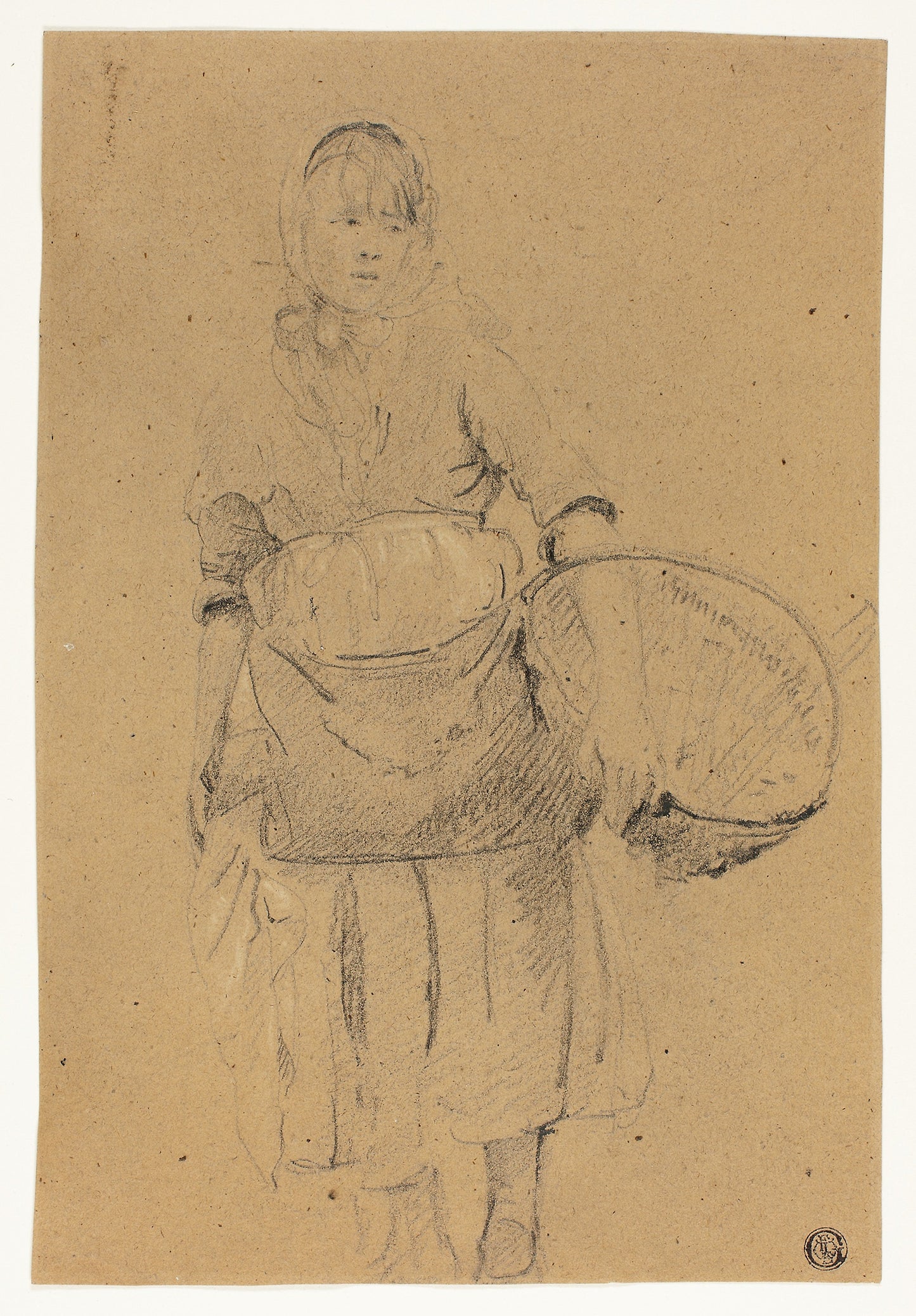 Fisher Girl with Basket - Attributed to Michel François Dandré-Bardon, Poster Print Wall Art