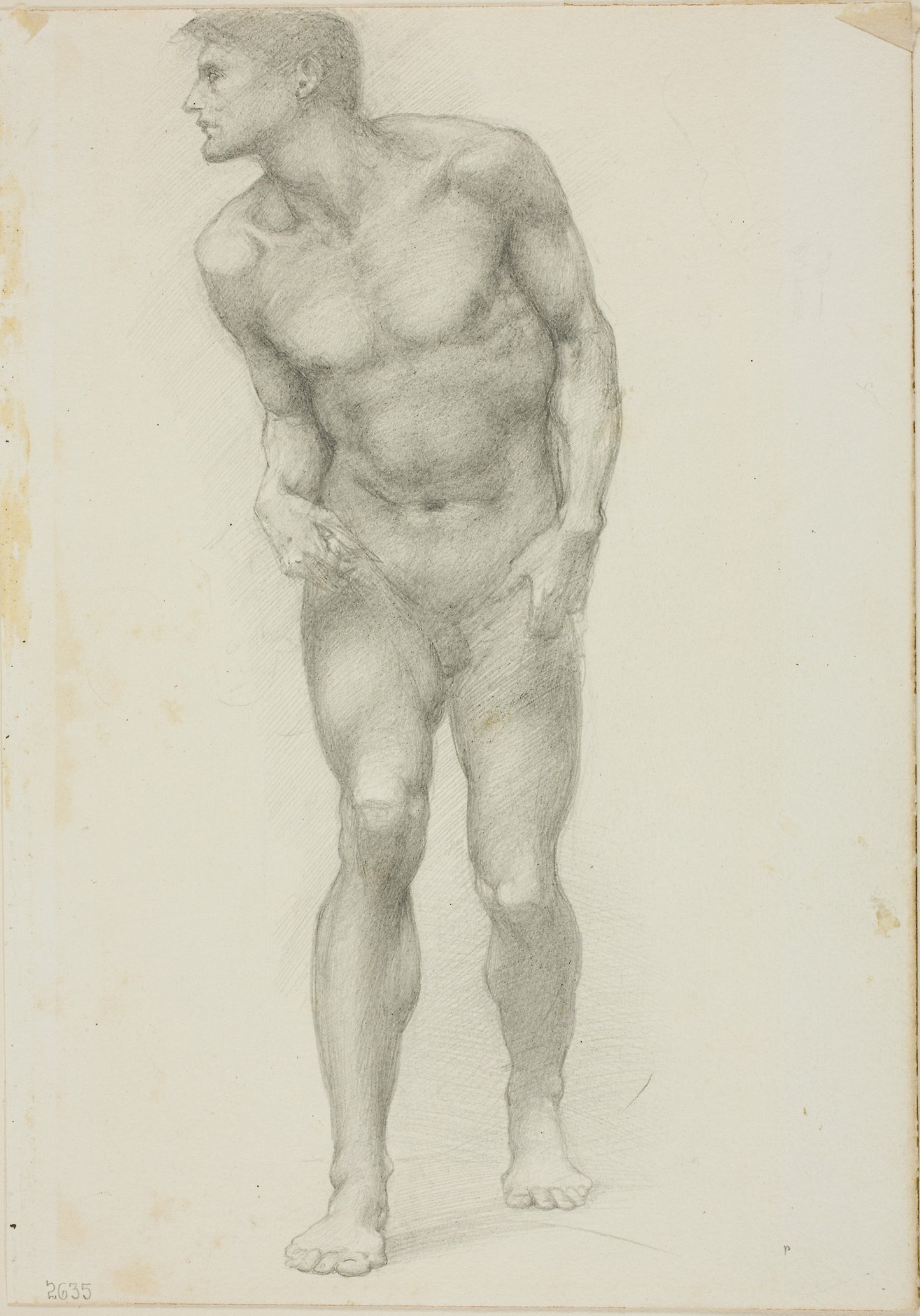 Standing Nude Male with Face in Profile - Sir Edward Burne-Jones, Poster Print Wall Art