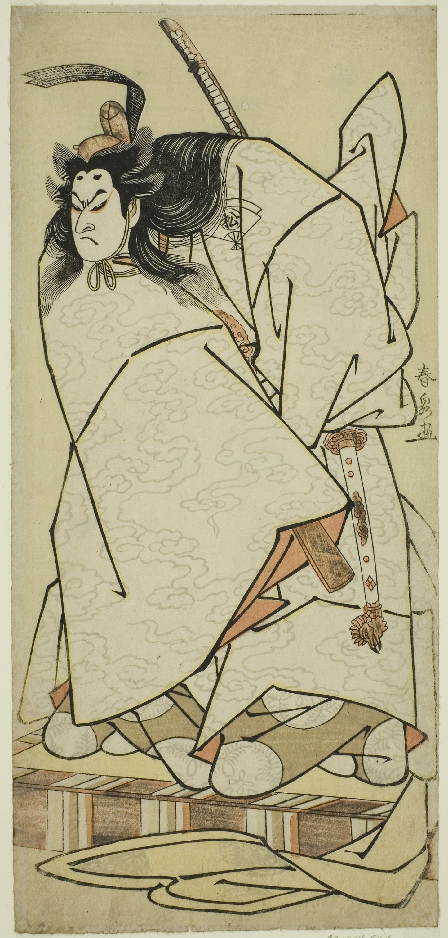 The Actor Onoe Matsusuke I as Ashikaga Takauji in the Play Kumoi no Hana Yoshino no Wakamusha, Performed at the Nakamura Theater in the Eleventh Month, 1786 - Katsukawa Shunsen, Poster Print Wall Art