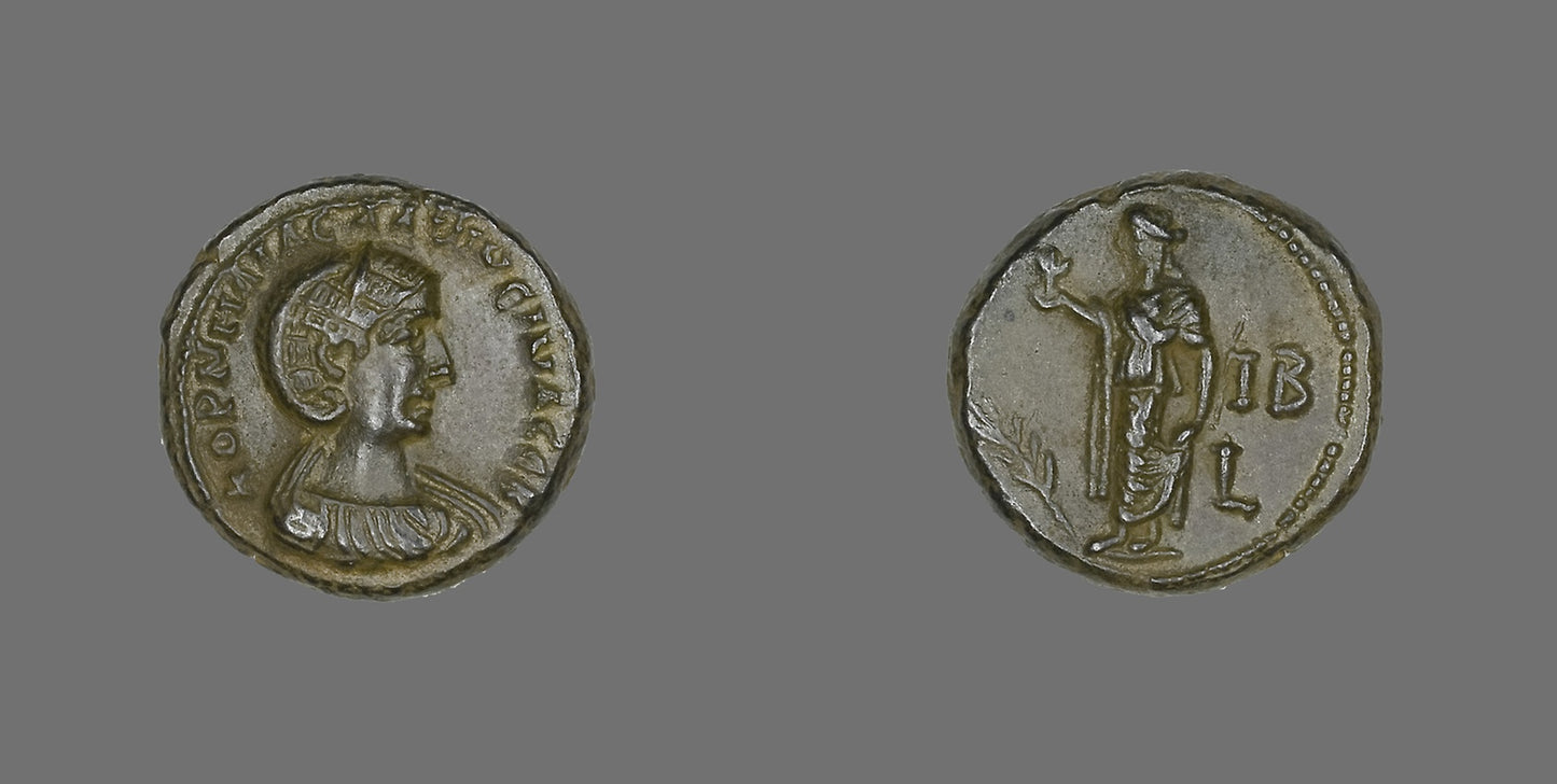 Coin Portraying Empress Salonina (wife of Gallienus) - Roman, minted in Alexandria, Egypt, Poster Print Wall Art