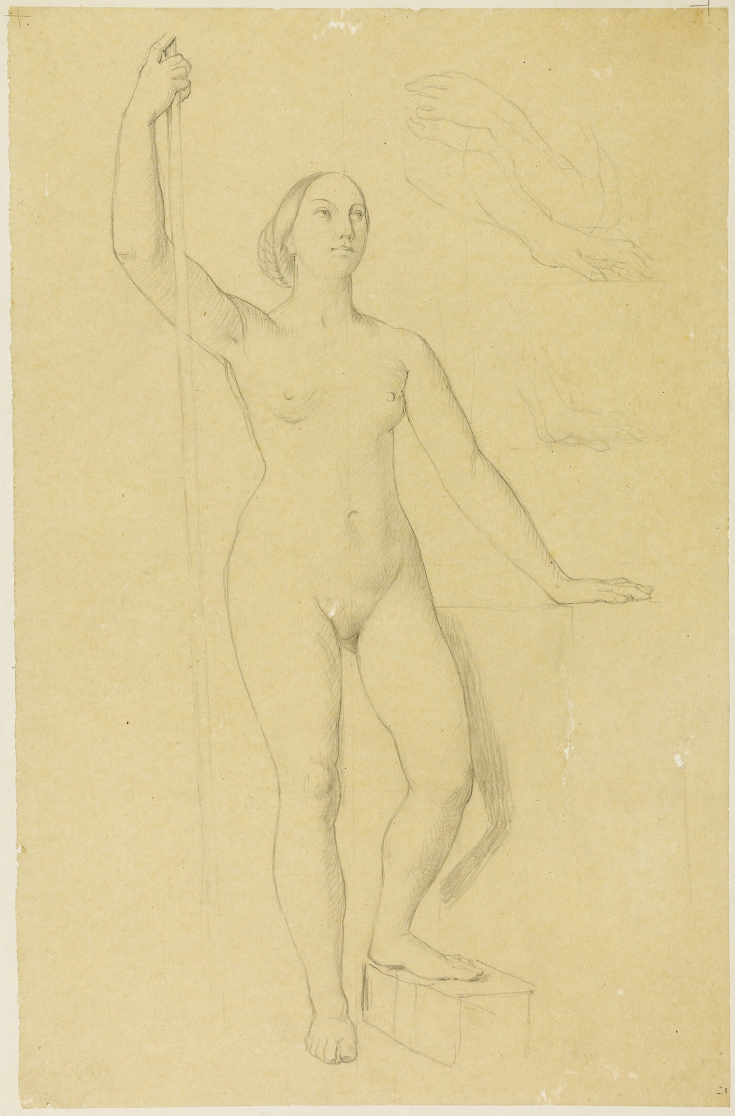 Study for Joan of Arc, and Sketches of Hands - Jean–Auguste–Dominique Ingres, Poster Print Wall Art