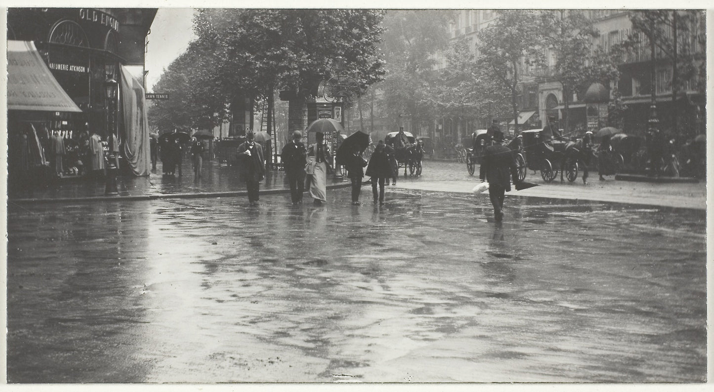 A Wet Day on the Boulevard, Paris - Alfred Stieglitz, Poster Print Wall Art