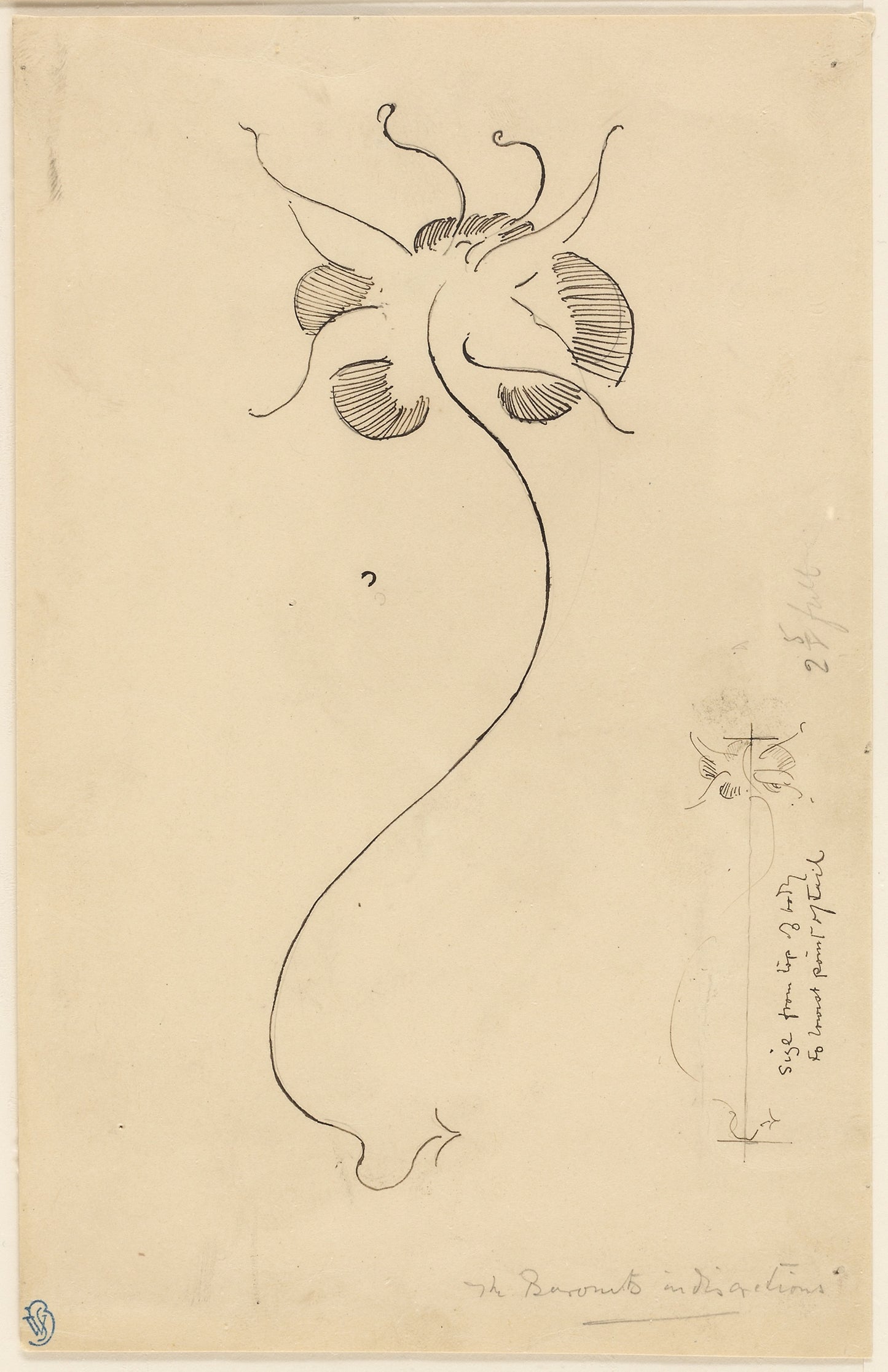 Butterfly (recto); Study (verso) - James McNeill Whistler, Poster Print Wall Art
