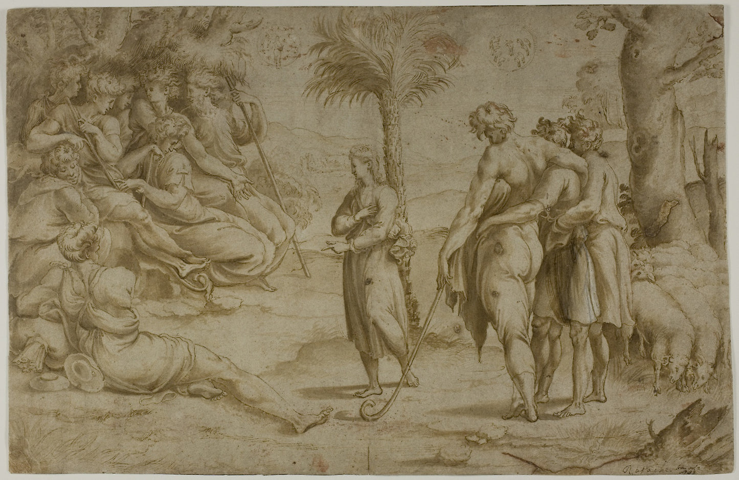 Joseph Explaining His Dreams to His Brothers - Attributed to Nicholas Béatrizet (French, 1507/20-c. 1565), Poster Print Wall Art