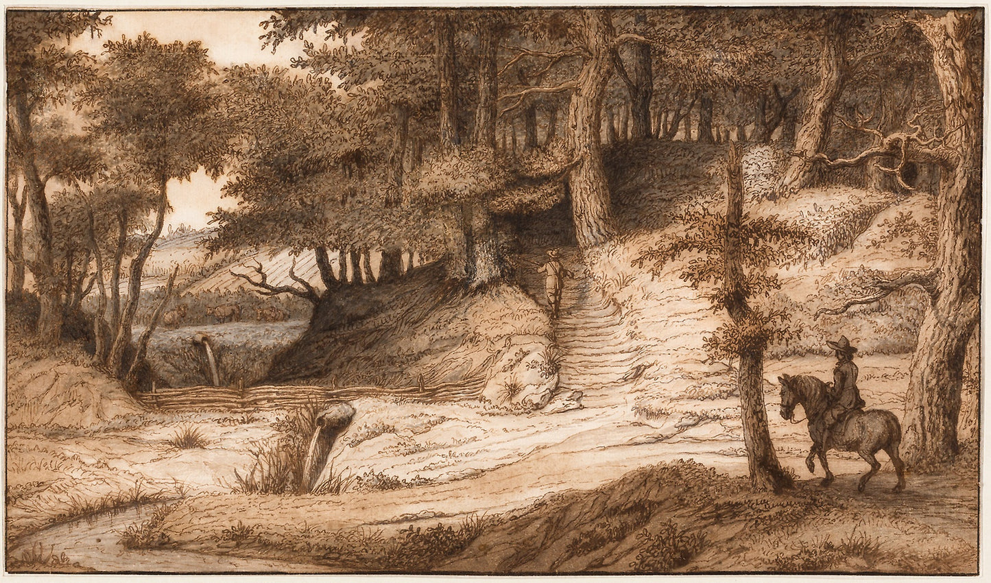 Horseman and Hunter in the Woods of Doorwerth, Near Arnhem - Lambert Doomer, Poster Print Wall Art