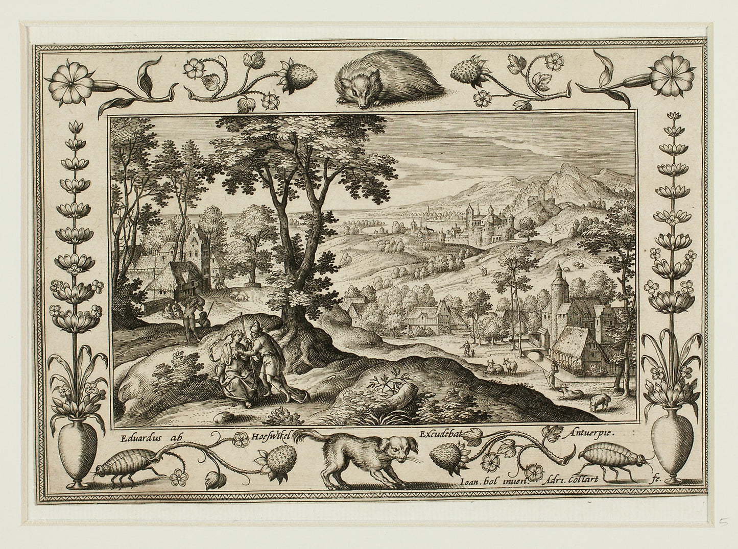 Judah and Tamar, from Landscapes with Old and New Testament Scenes and Hunting Scenes: Adriaen Collaert (Flemish, c. 1560–1618) , Poster Print Wall Art