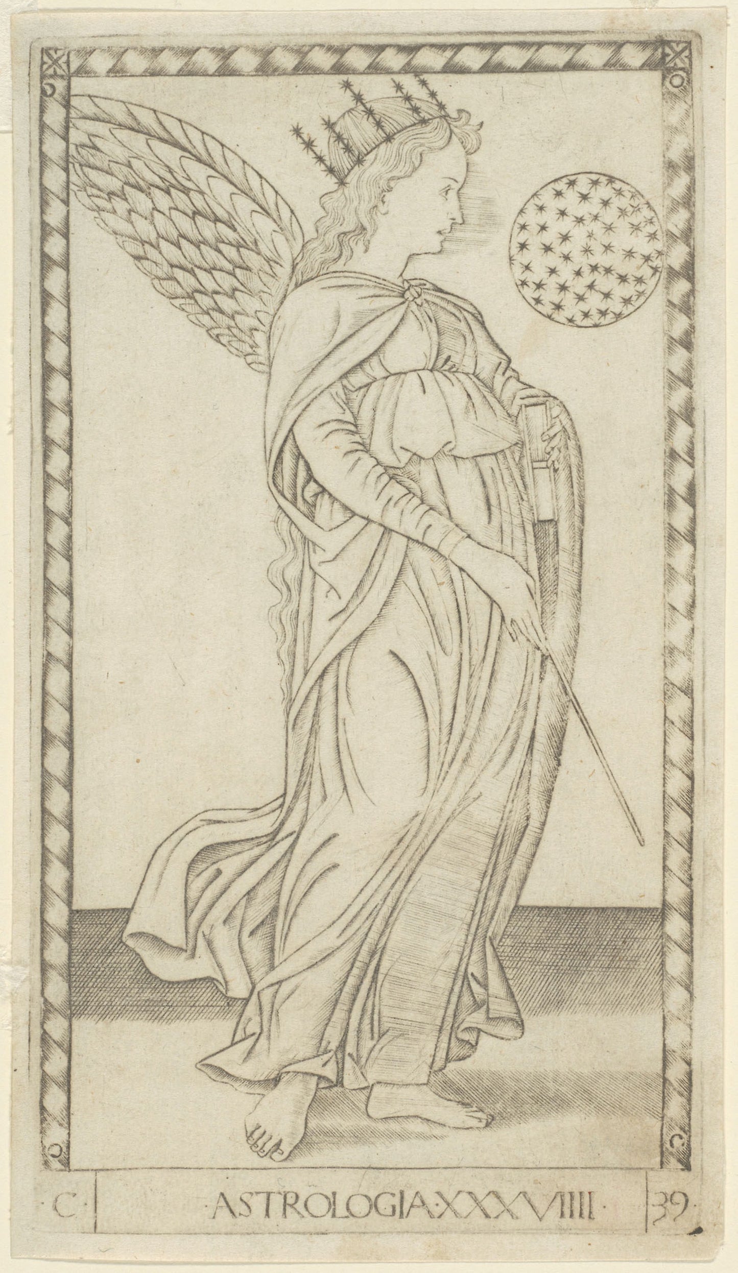 Astrology, plate 29 from Arts and Sciences: Master of the E-Series Tarocchi, Poster Print Wall Art