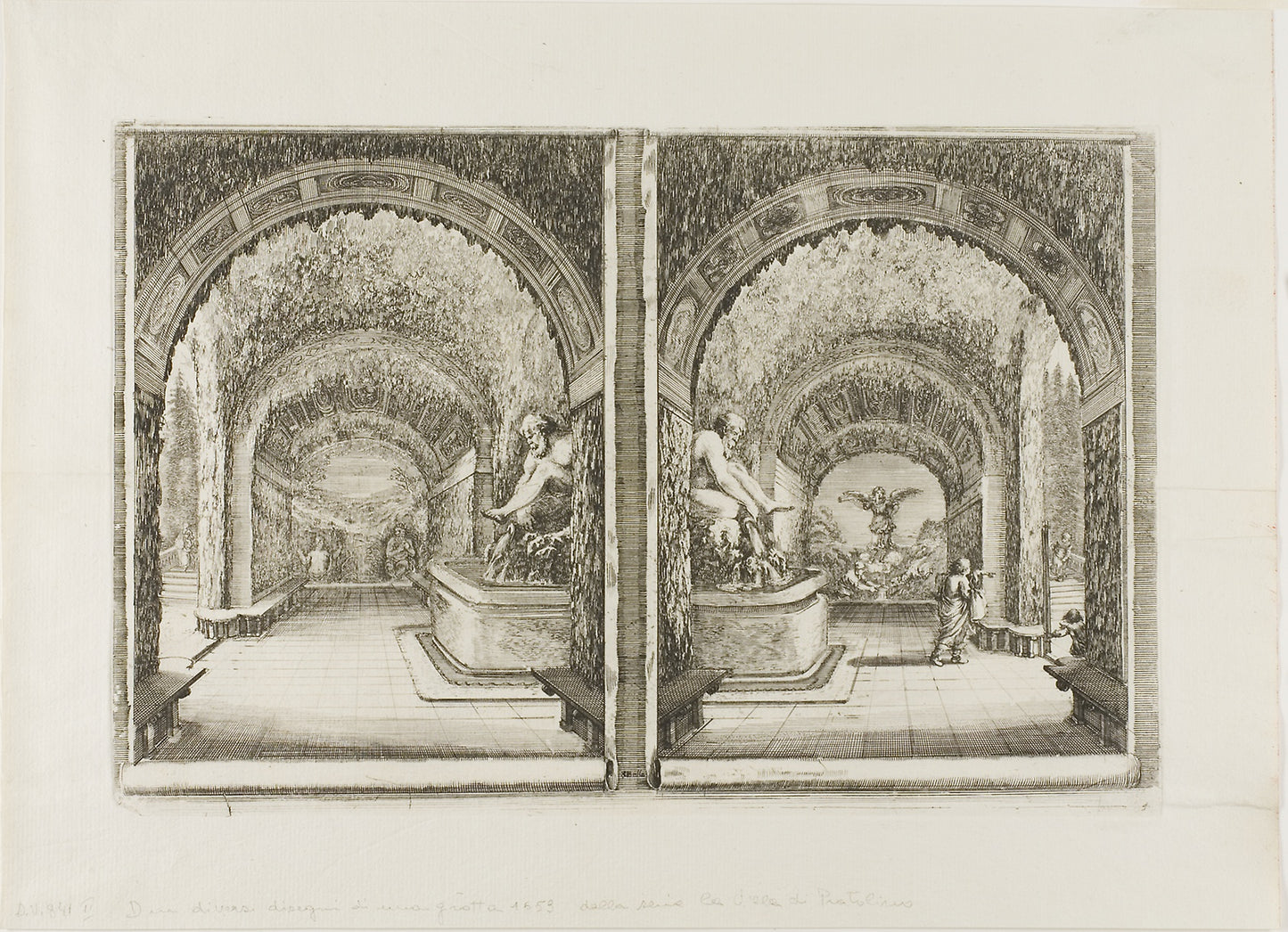 The Grotto of Pan and Fame - Stefano della Bella, Poster Print Wall Art