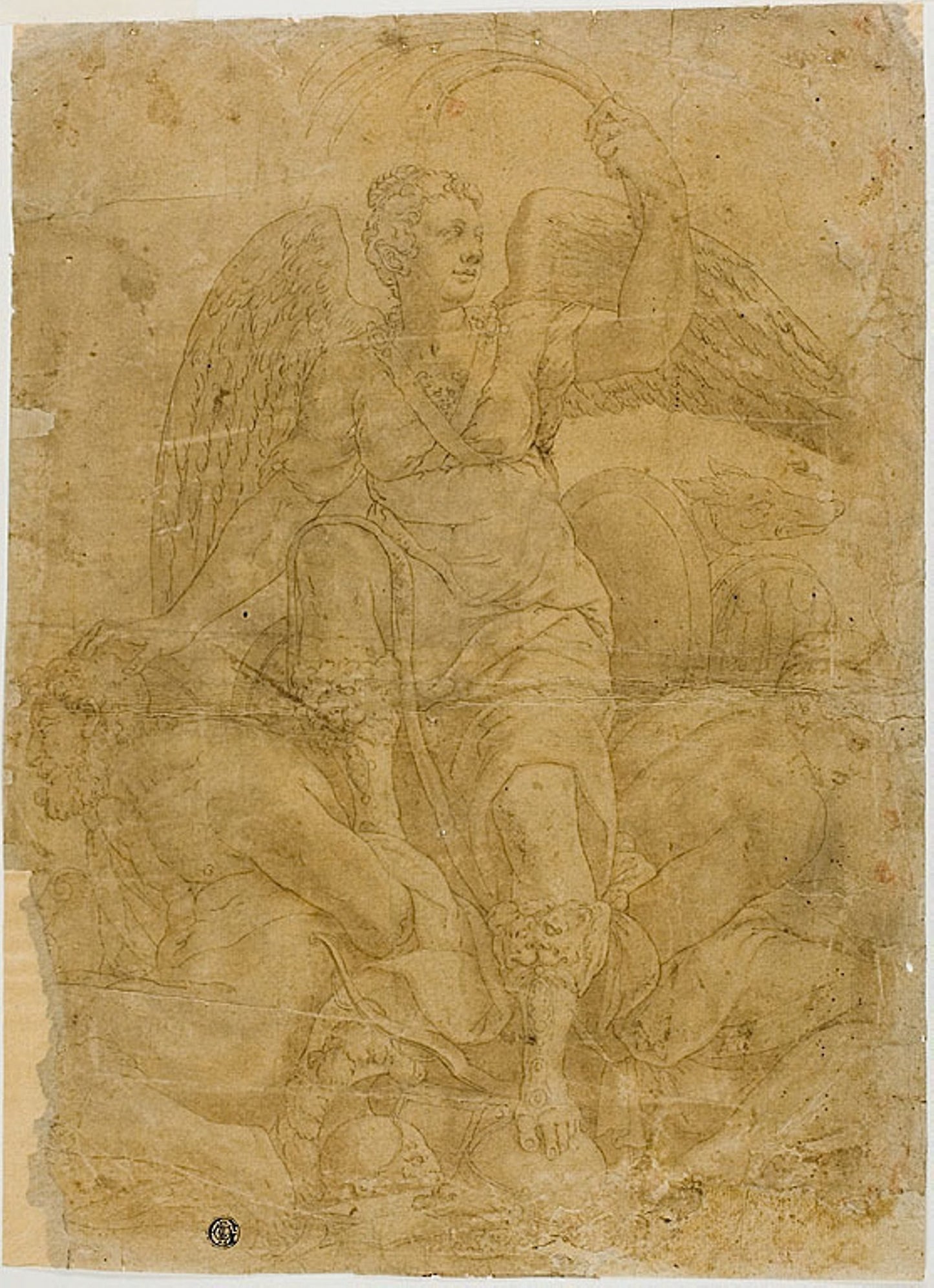 Allegory of Victory with Two Captives - Follower of Giorgio Vasari, Poster Print Wall Art