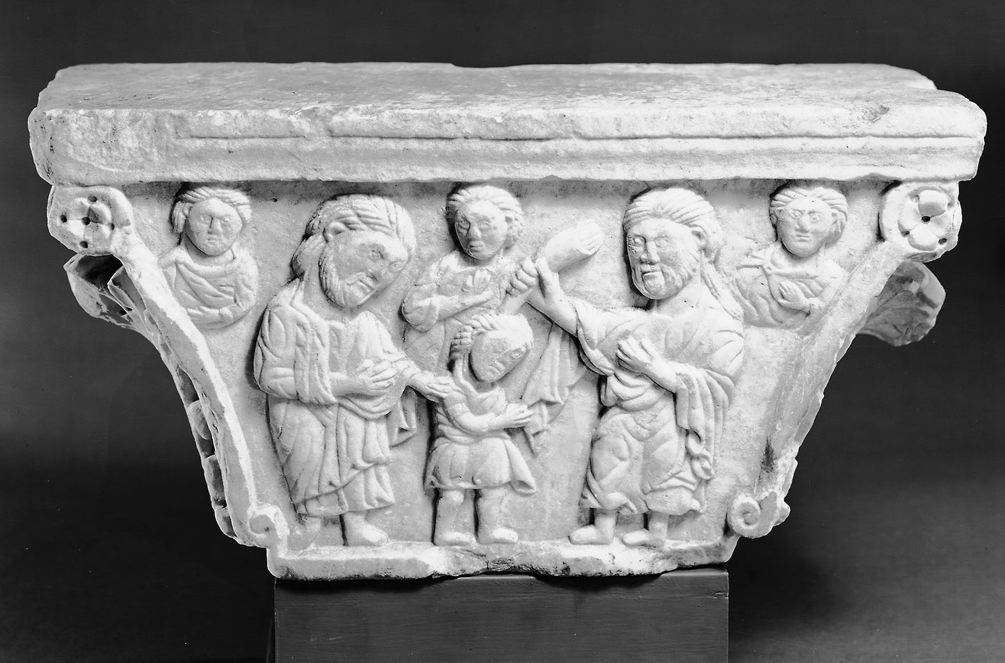 Capital with Anointing of David - Italian, Lombardy or Tuscany?, Poster Print Wall Art