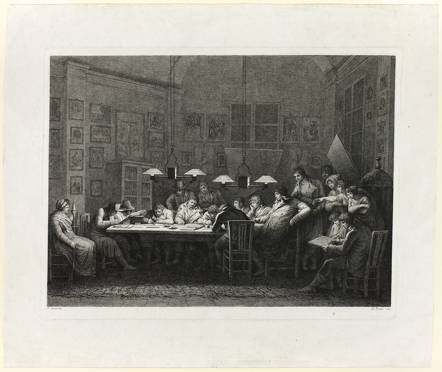 Francesco Rosaspina's Drawing School - Giulio Tomba (Italian, 1780-1840), Poster Print Wall Art