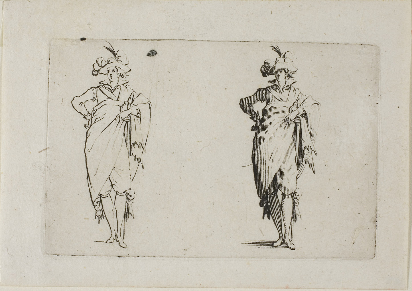 The Gentleman Seen from the Front, with his Right Hand on his Hip, from The Caprices - Jacques Callot, Poster Print Wall Art