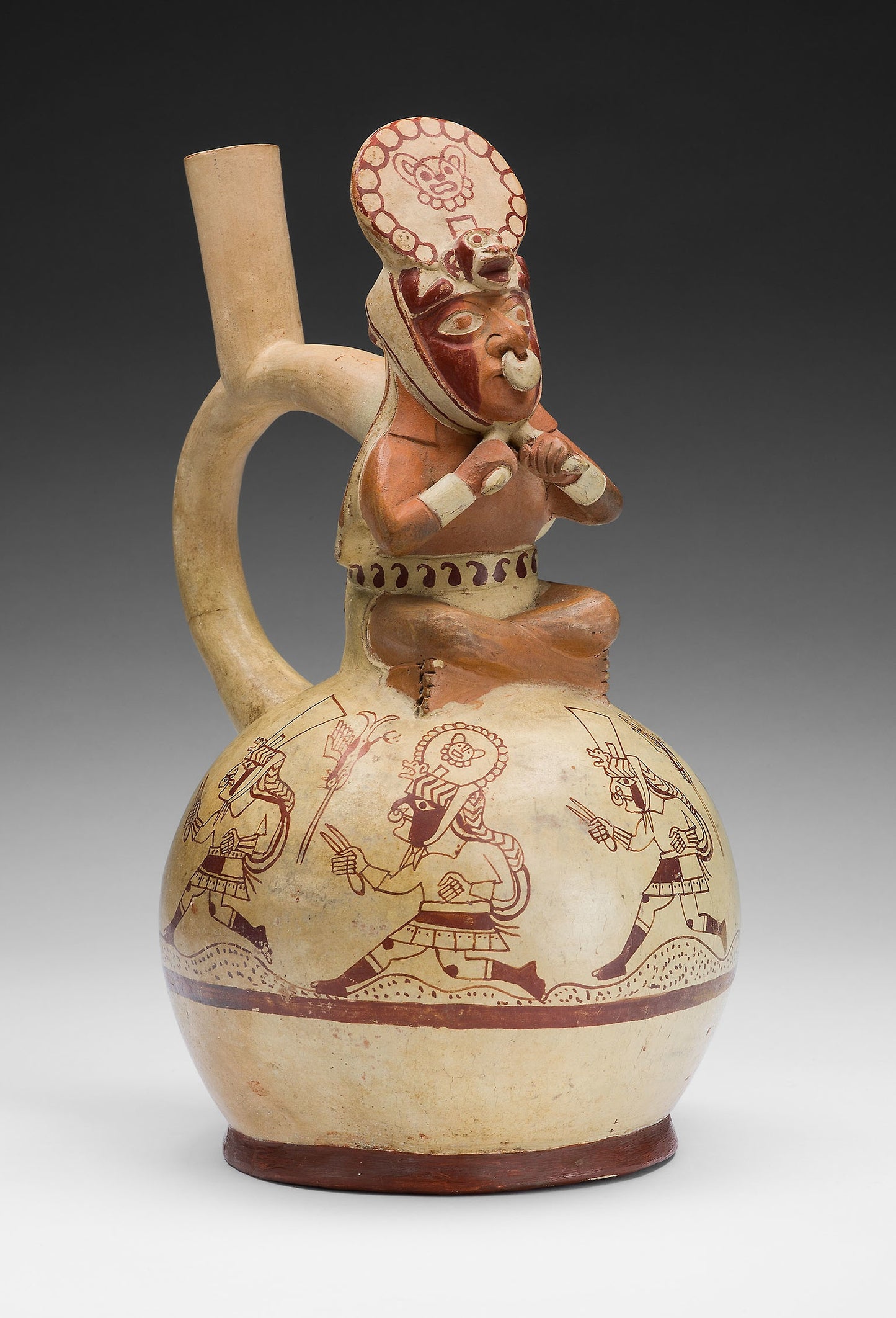 Vessel in the Form of a Royal Messenger with Ritual Runners - Moche, Poster Print Wall Art