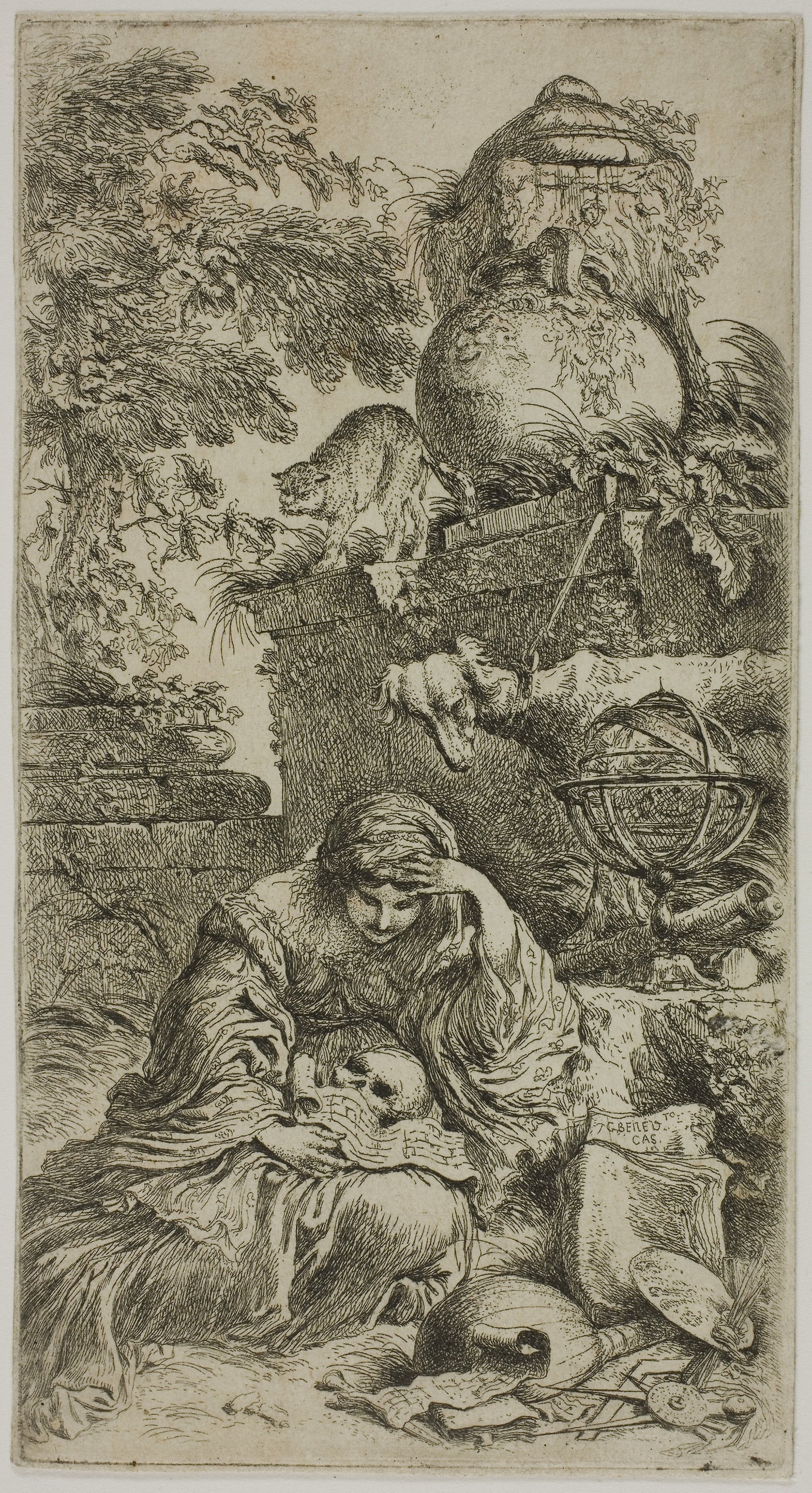 Melancholia - Giovanni Benedetto Castiglione, Poster Print Wall Art
