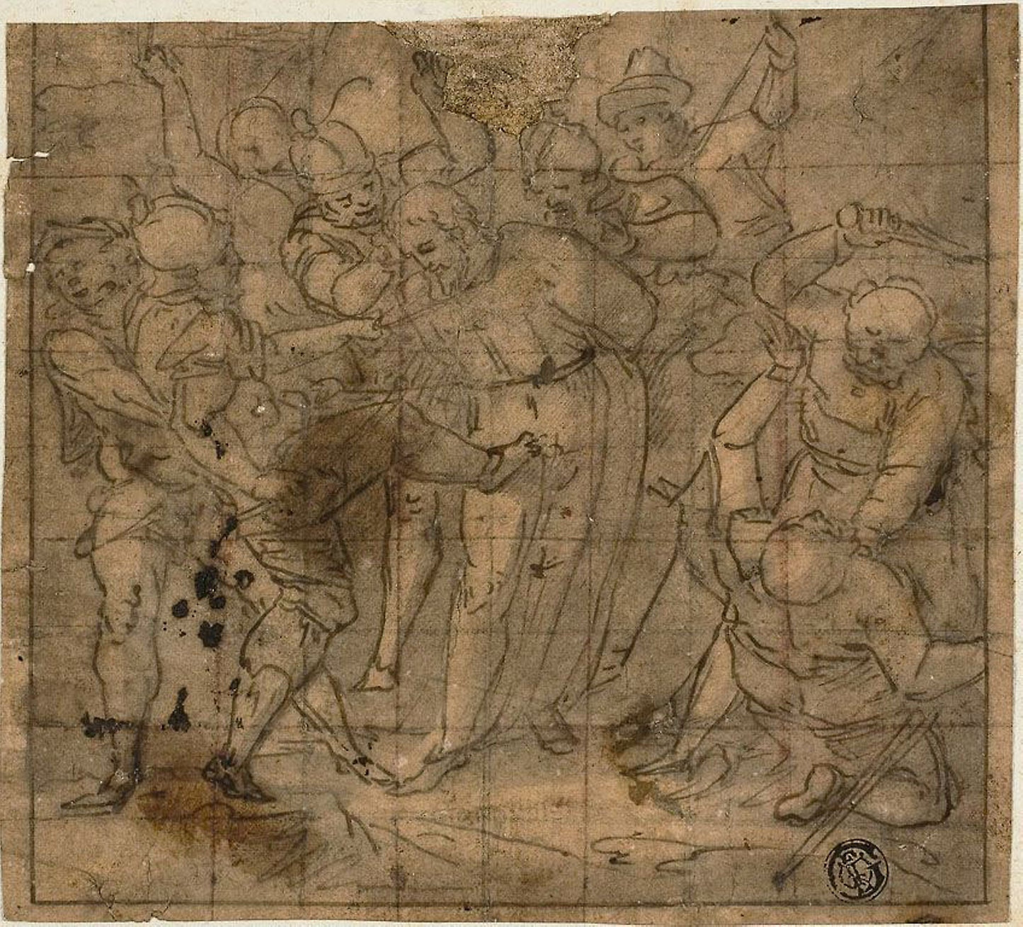 Mocking of Christ - Follower of or after Luca Cambiaso , Poster Print Wall Art