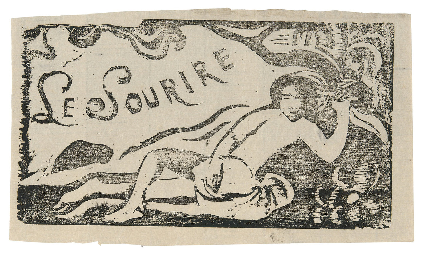 Tahitian Woman, headpiece for Le sourire - Paul Gauguin, Poster Print Wall Art