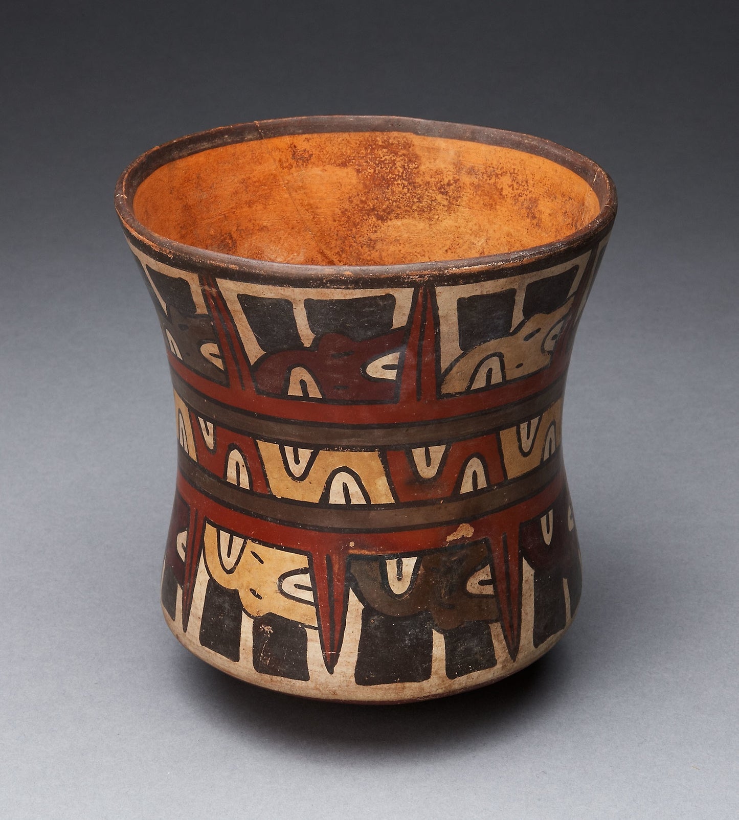 Beaker Depicting Rows of Abstract Human Heads - Nazca, Poster Print Wall Art