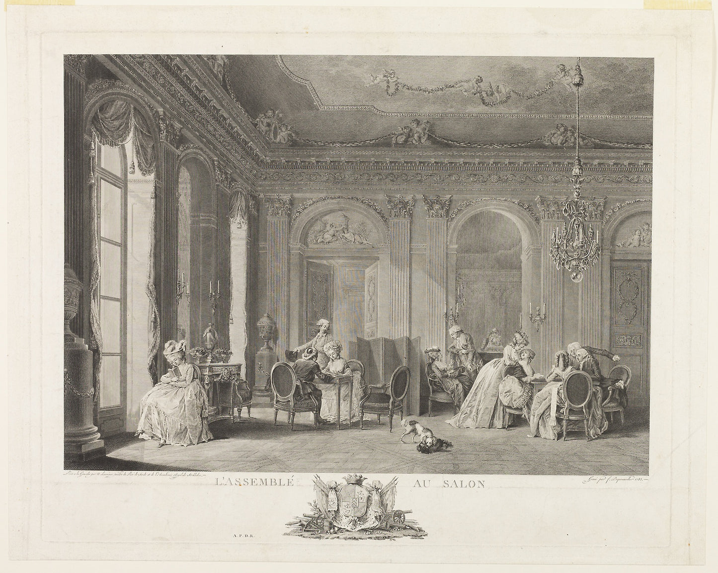 The Assembly in the Drawing Room - François Dequevauviller (French, 1745-1807), Poster Print Wall Art