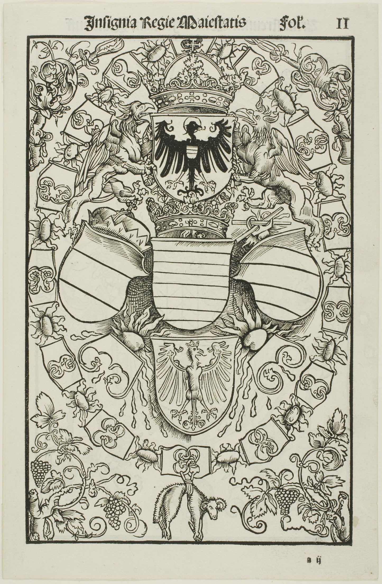 Coat of Arms of Maximilian I as King of the Romans - After Albrecht Dürer, Poster Print Wall Art