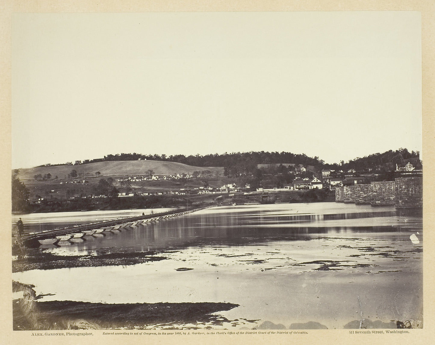 Pontoon Bridge Across the Potomac, at Berlin - Alexander Gardner, Poster Print Wall Art