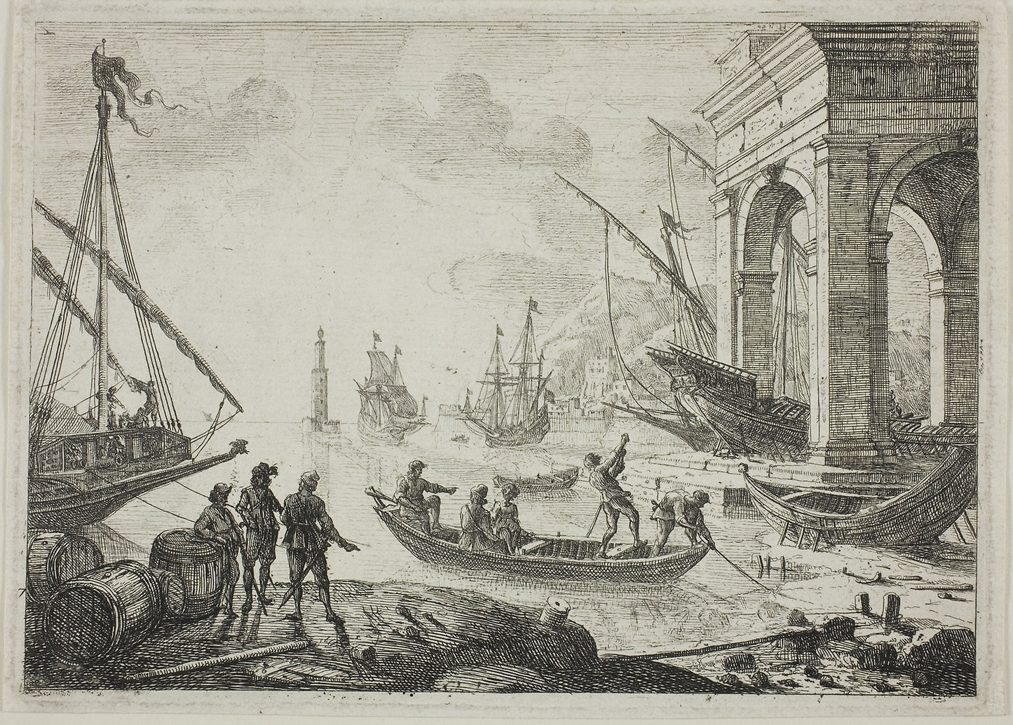 Harbor Scene with a Lighthouse - Claude Lorrain, Poster Print Wall Art