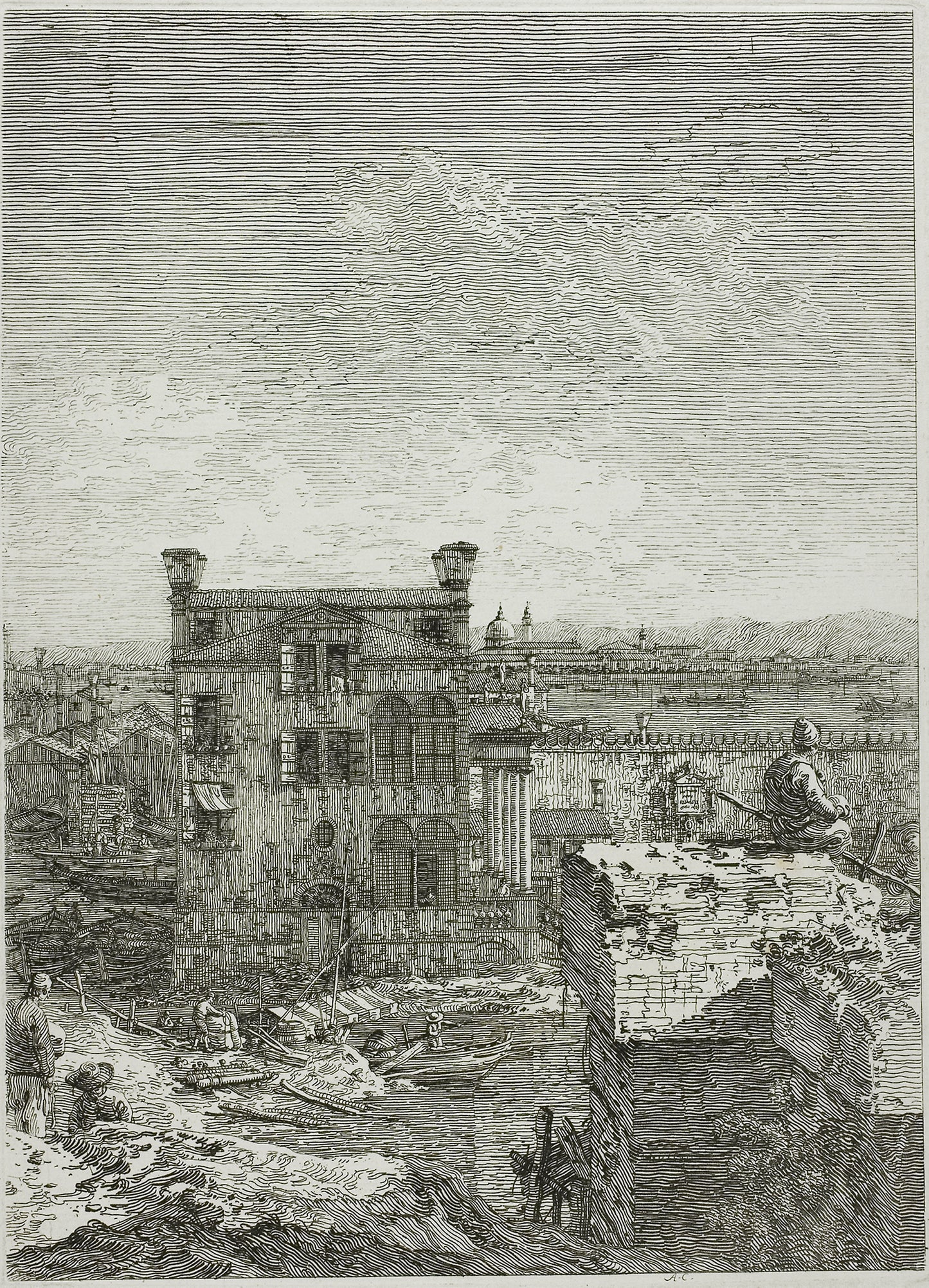 The House with the Peristyle, from Vedute - Canaletto, Poster Print Wall Art