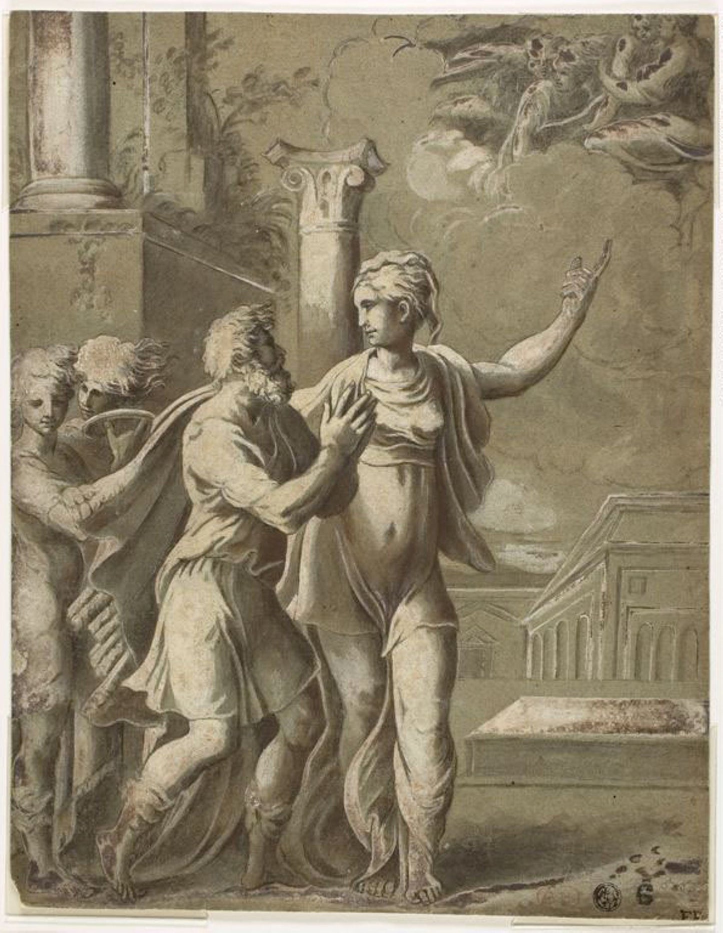 Augustus and the Tiburtine Sibyl - After Parmigianino, Poster Print Wall Art