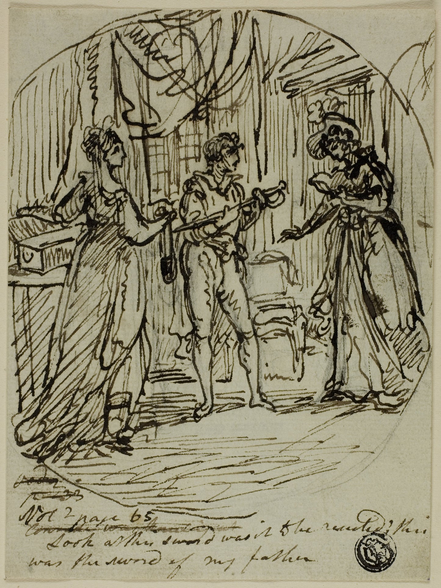 Look at This Sword, Was it to Be Resisted?, from Eleanora - from the Sorrows of Werter - possibly Haggitt (British, 18th century), Poster Print Wall Art