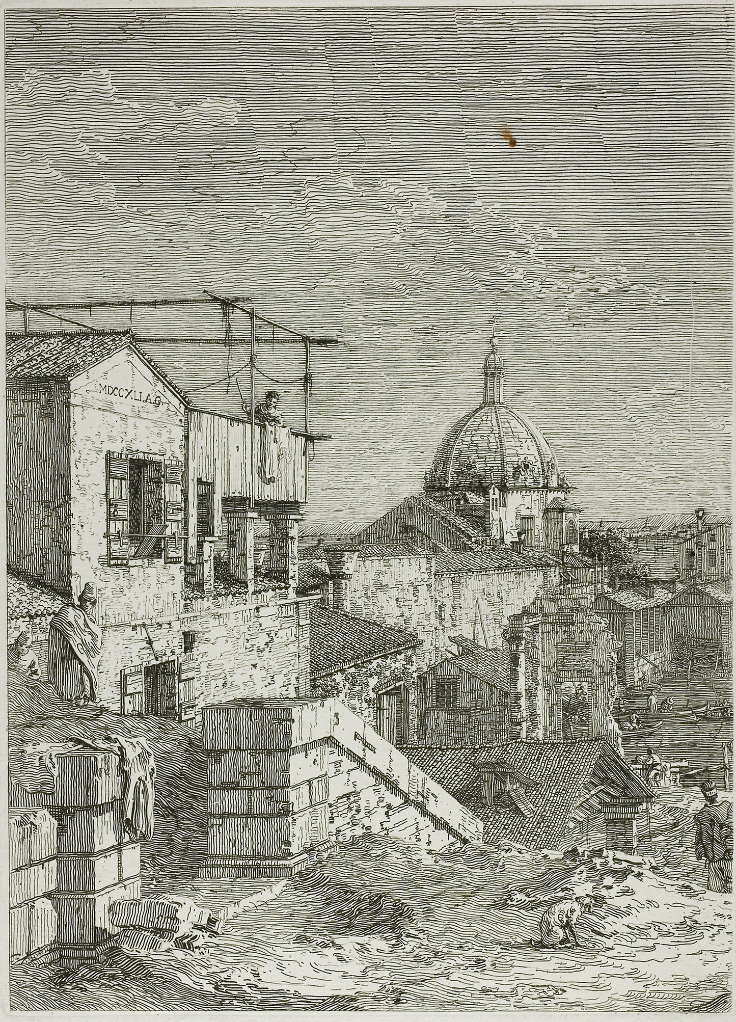 The House with the Inscription and The House with the Peristyle, from Vedute - Canaletto, Poster Print Wall Art