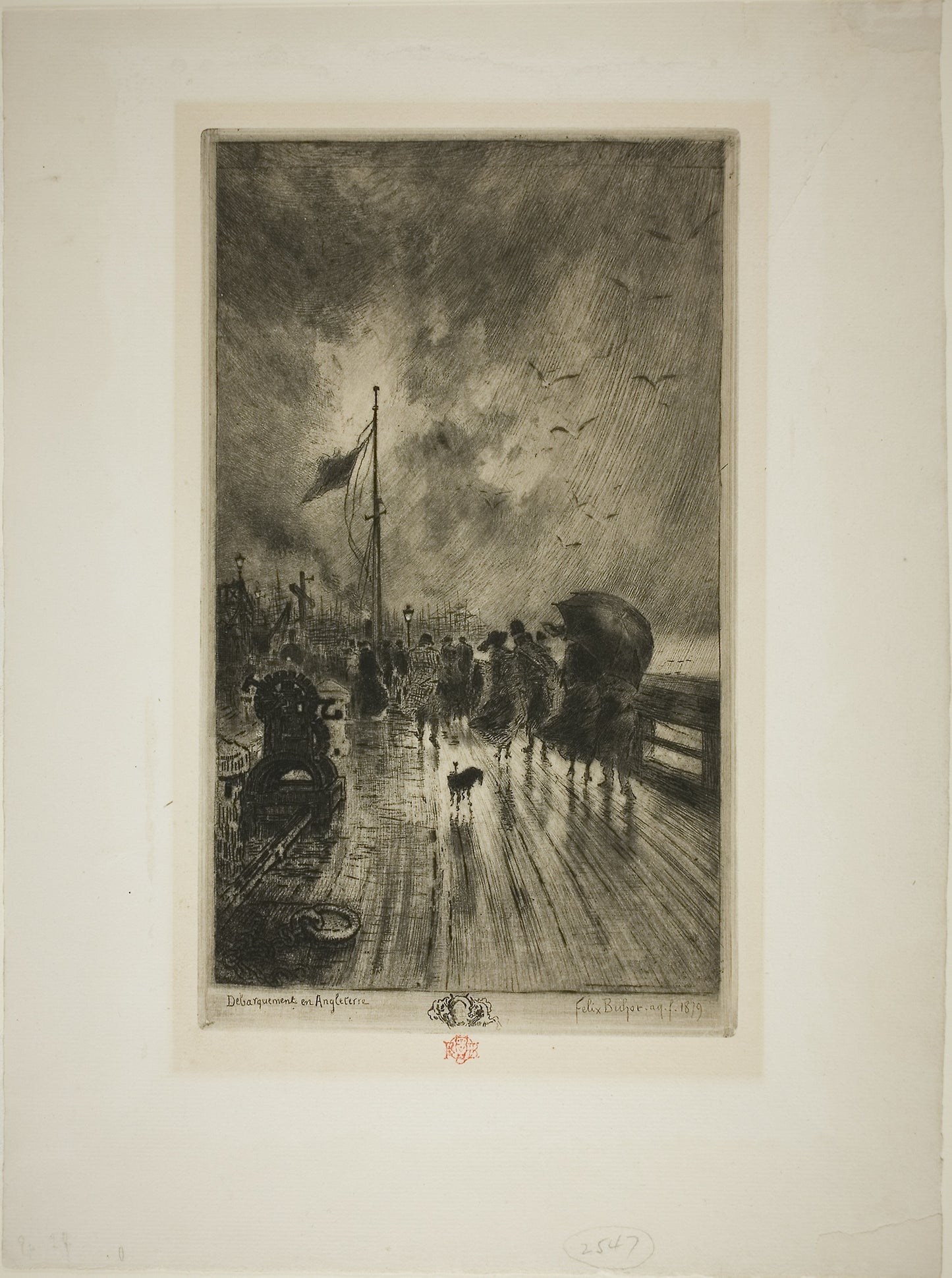 Disembarkation in England - Félix Hilaire Buhot, Poster Print Wall Art