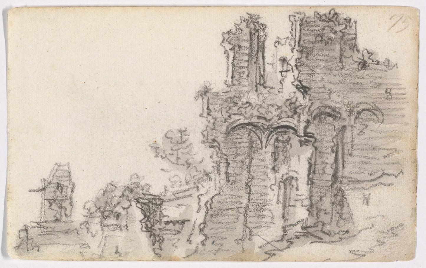 A Romanesque Ruin: Jan van Goyen,16x12"(A3) Poster