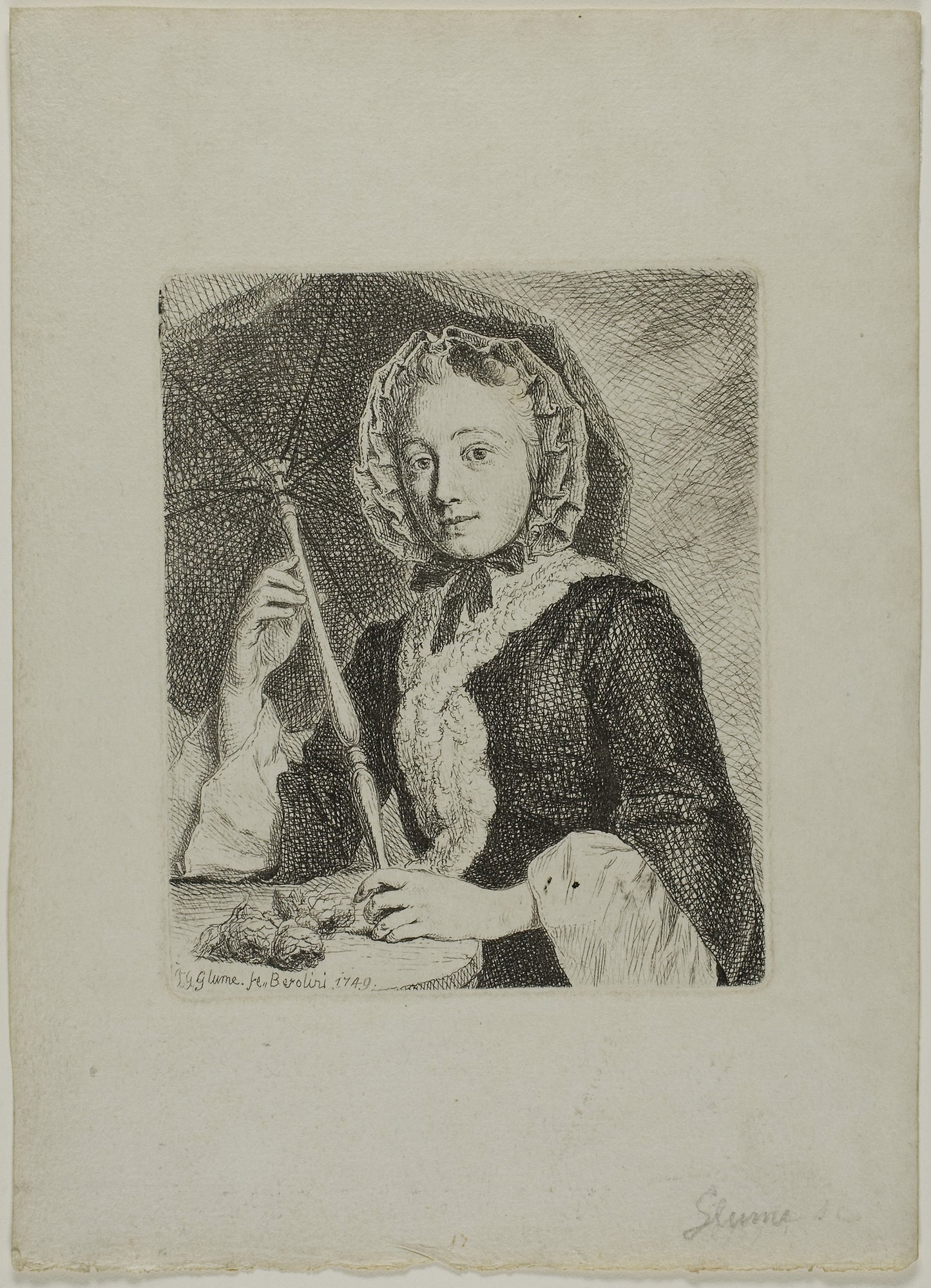 Woman with a Parasol (Mrs. Friedrich Christian Glume, Sister-in-Law of the Artist) - Johann Gottlieb Glume, Poster Print Wall Art