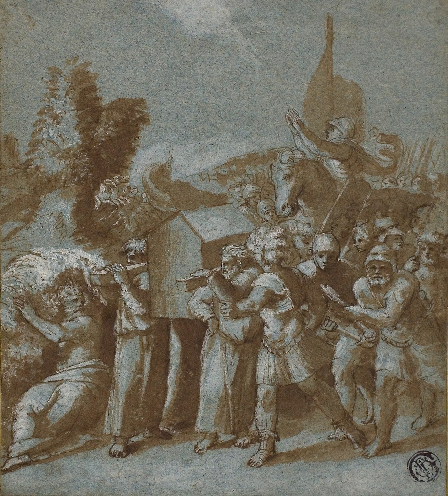 Joshua and the Israelites Crossing the Jordan - After Raffaello Sanzio, called Raphael, Poster Print Wall Art
