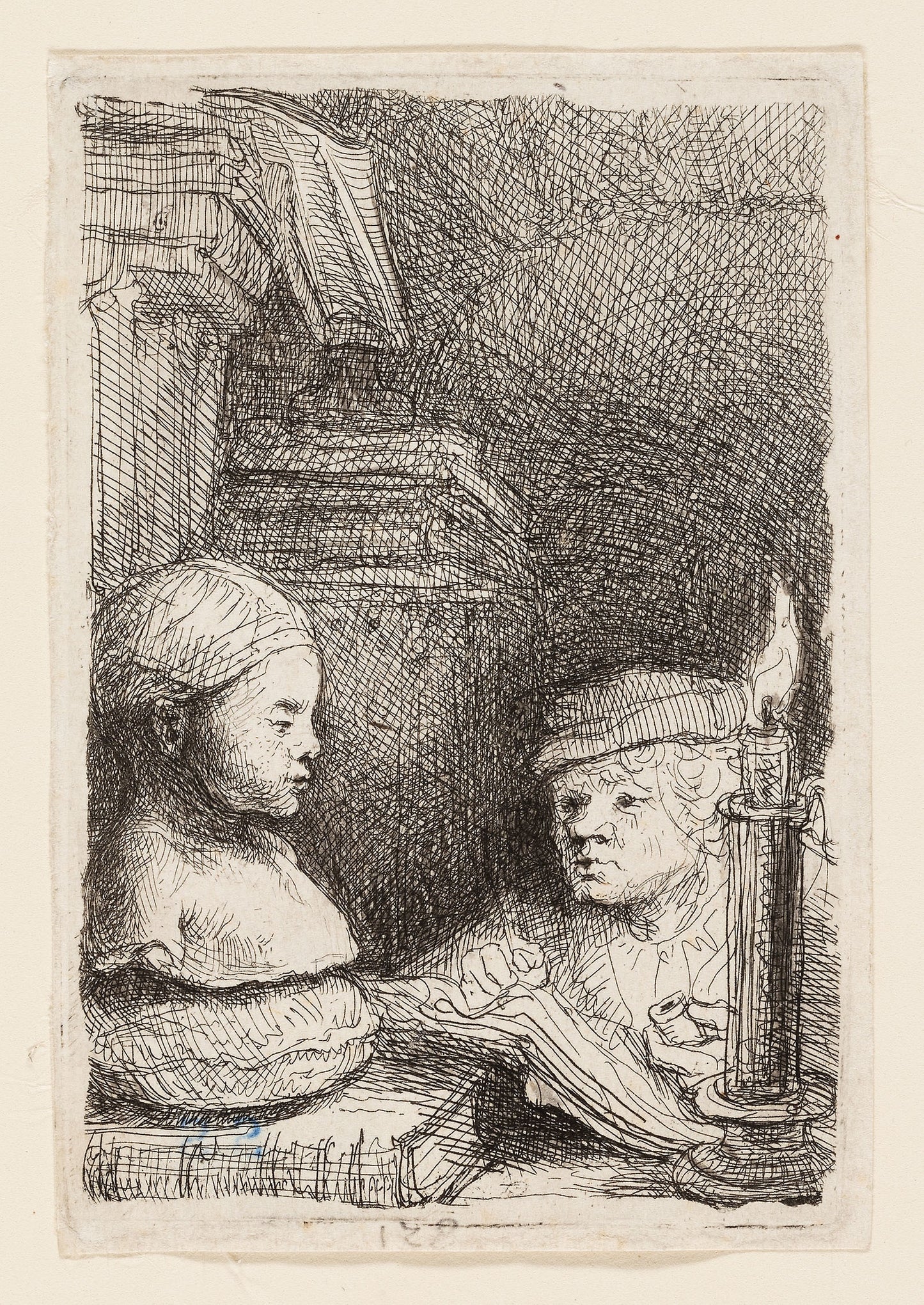 Man Drawing from a Cast - Rembrandt van Rijn, Poster Print Wall Art