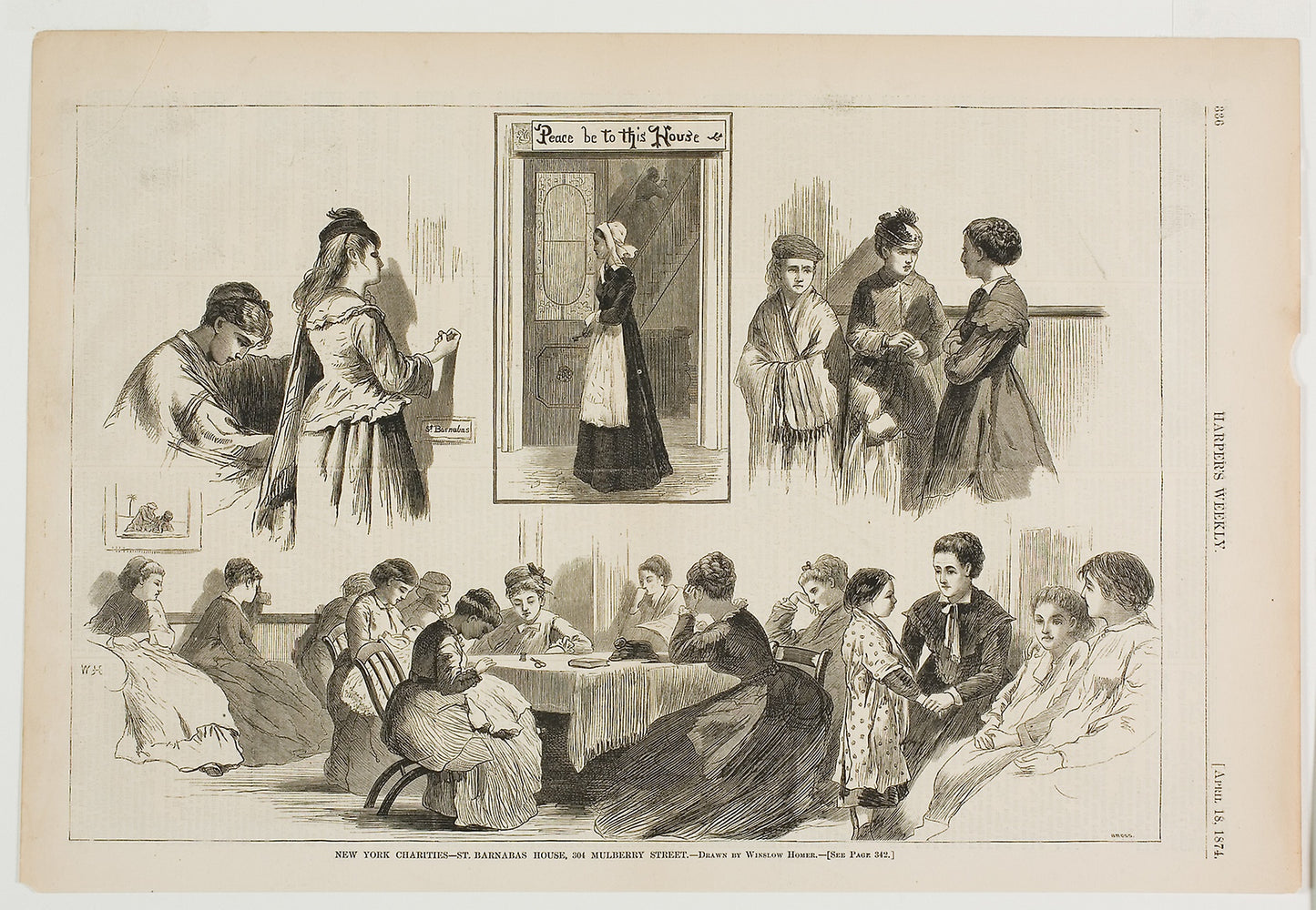 New York Charities—St Barnabas House, 304 Mulberry Street - Winslow Homer (American, 1836-1910), Poster Print Wall Art