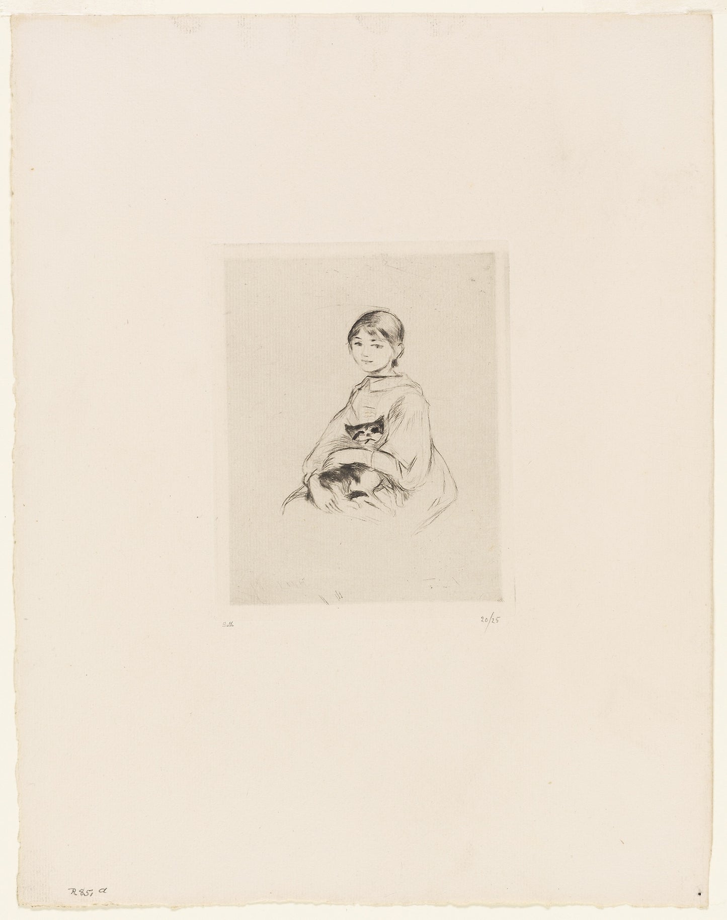 Young Girl with a Cat - Berthe Morisot, Poster Print Wall Art