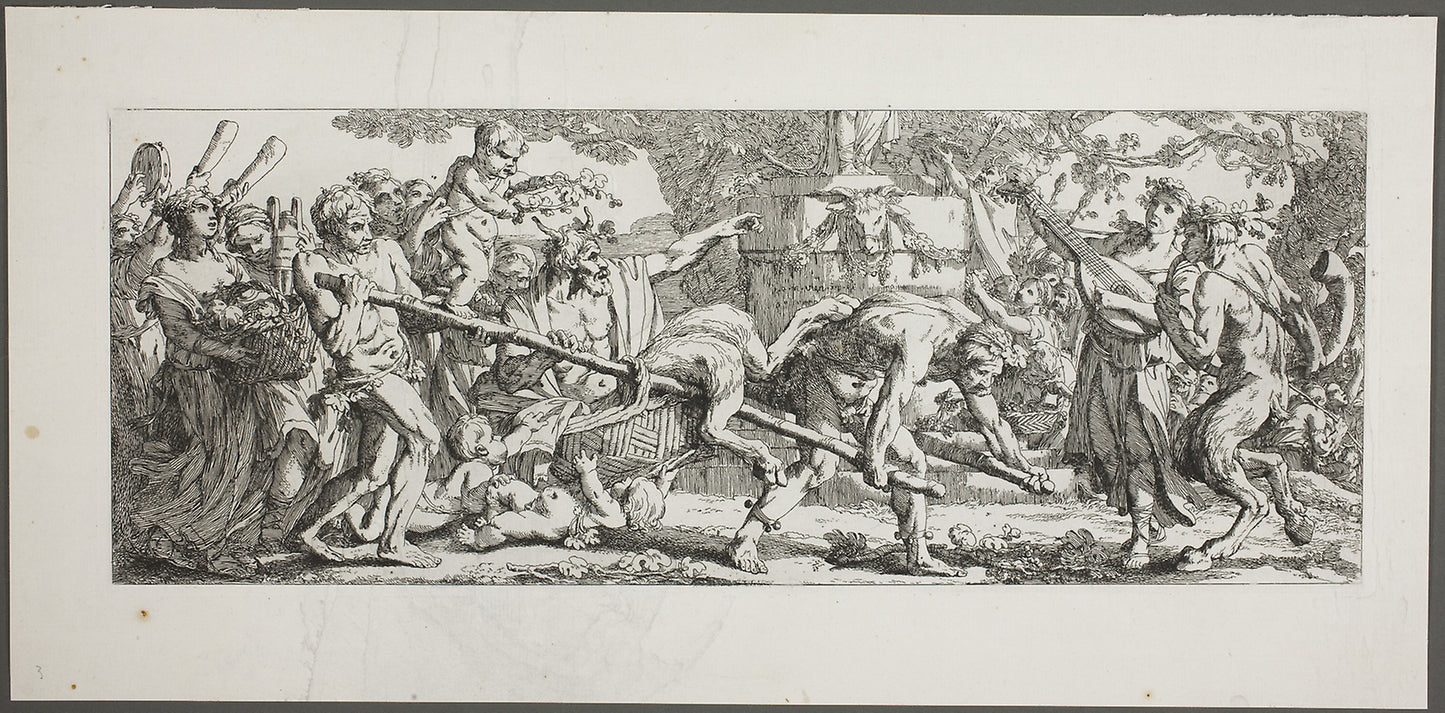 Offering to Bacchus, plate one of four from Le Travaux de la Vendange - Joseph–Marie Vien, the Elder, Poster Print Wall Art